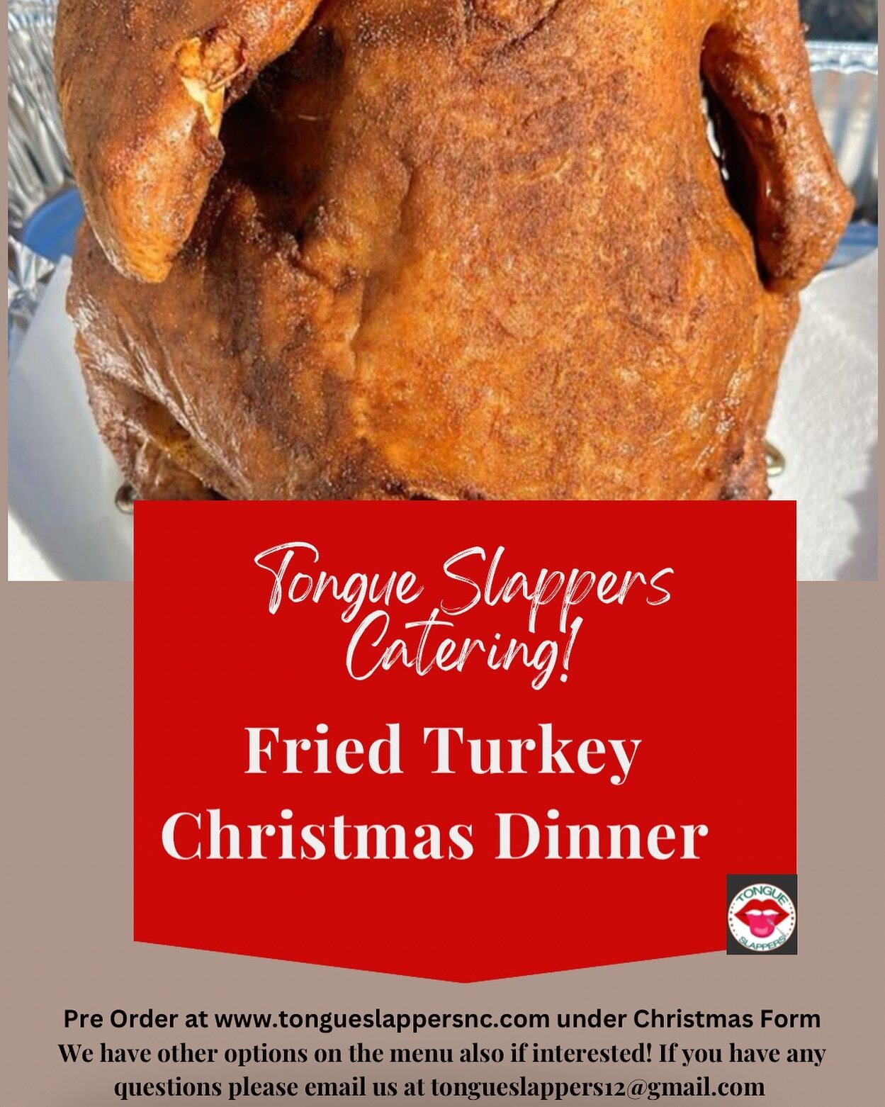 Christmas is almost here 🎄 look no further to let us cater your dinner! If interested fill out the form www.tongueslappersnc.com or dm us with any questions!
