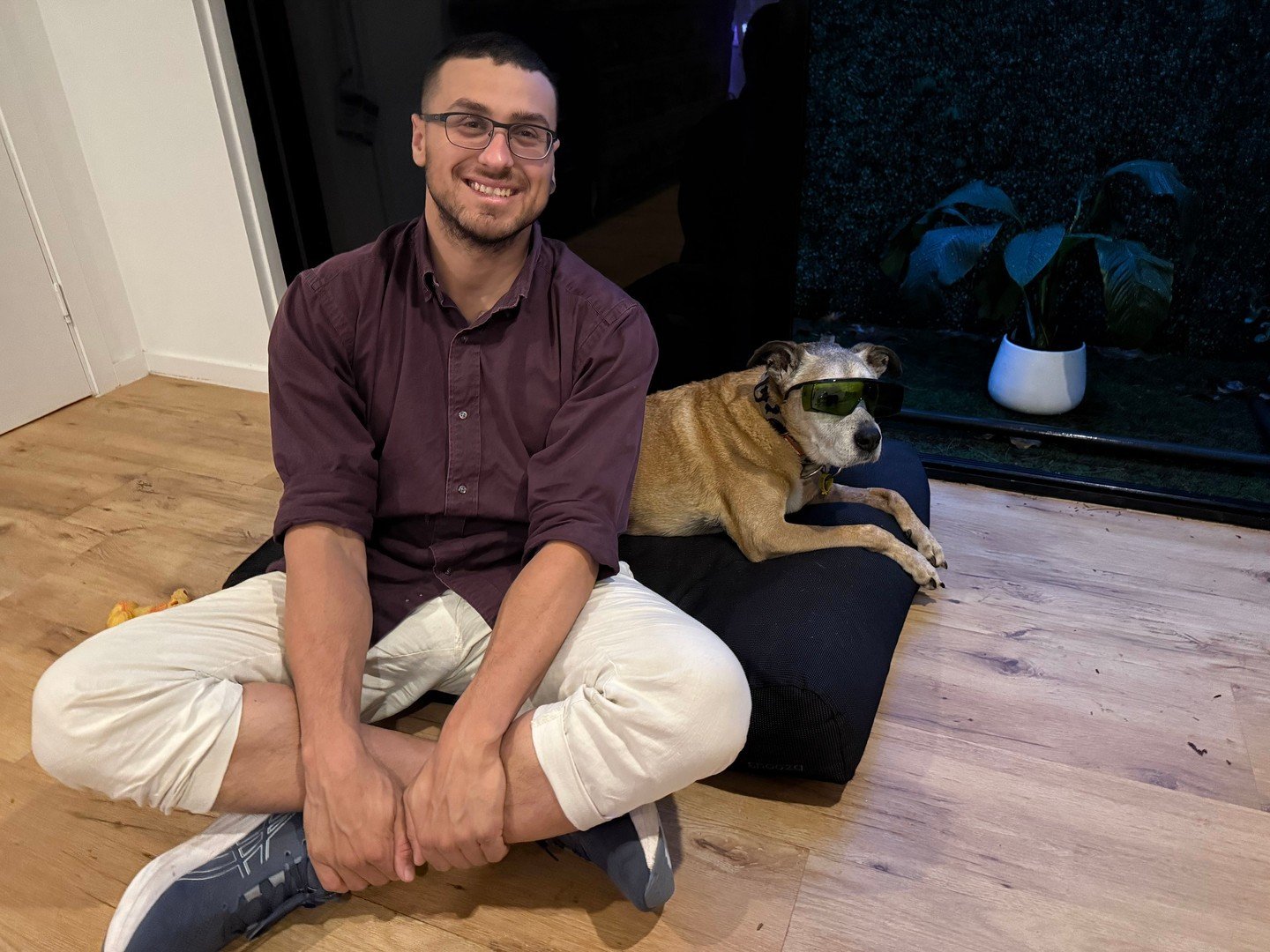 Had a furry friend down here at the clinic, who has been listening to reggae and watching over people. Zilah sets a high standard of safety wearing his laser safety glasses. #lasersaftey #zilah #dog #clinicdog #furyfriend #wellnesshub