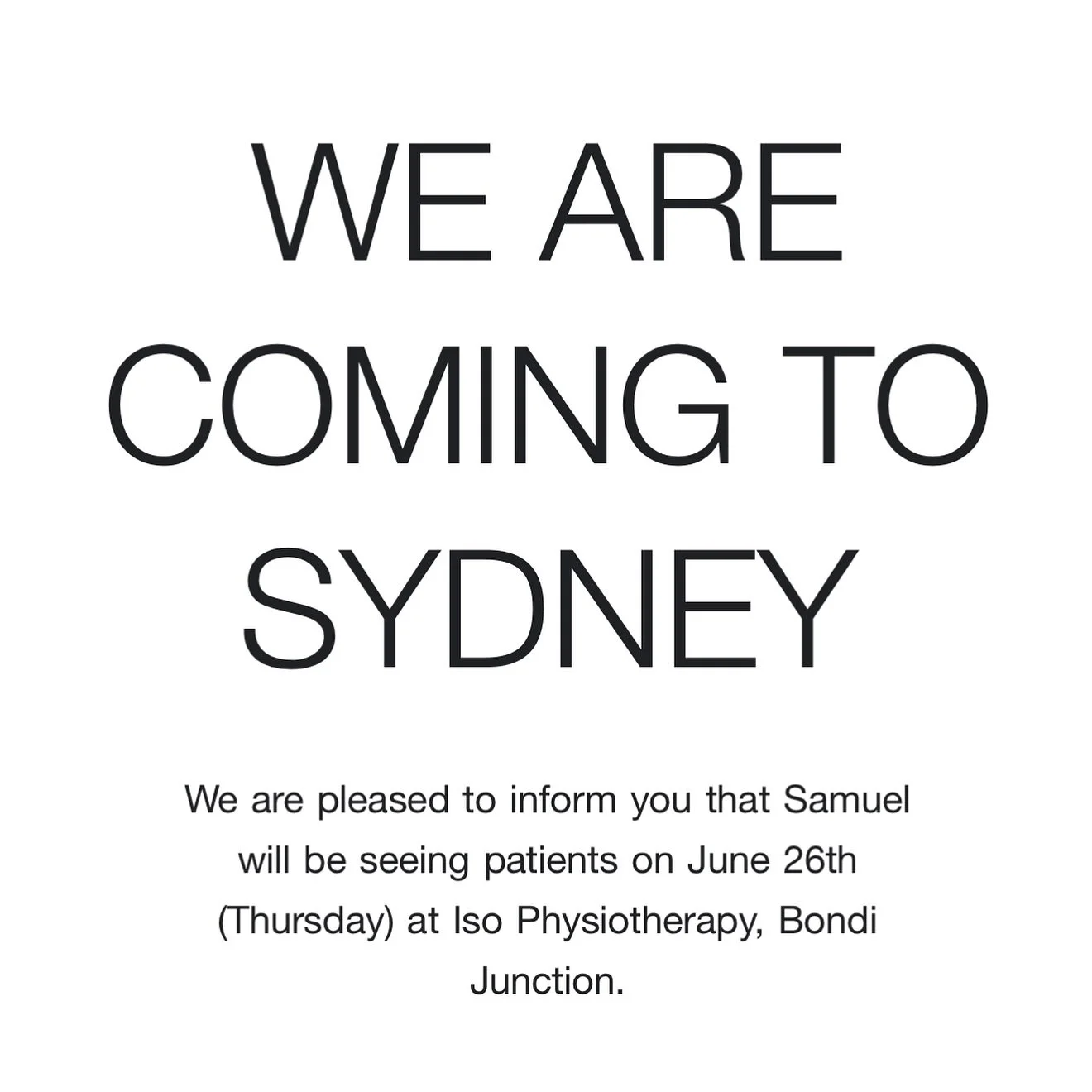 We are returning to Sydney this Thursday 26th June!!! If we missed you last time, or have been wait my to see me in Sydney I will be down with all my equipment to treat the Musculoskeletal system. If you have pain or an injury that just won&rsquo;t g