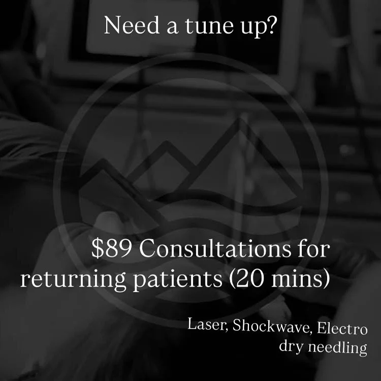 DONT BREAK THE BANK! $89 follow ups if you need a quick tune up to get on top of some pain or an injury. Book through the website!
*Must be a returning patient