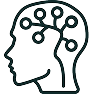 Icon with brain connecting to spine