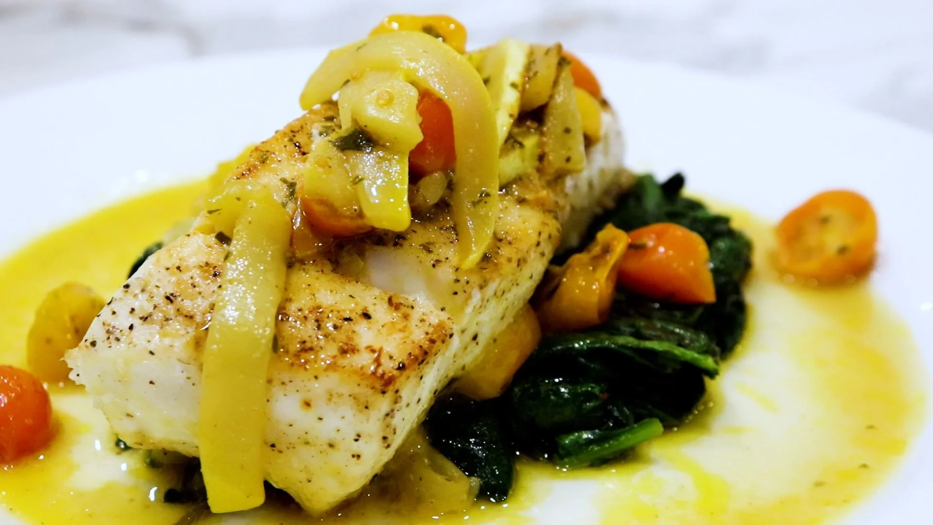 Halibut Squash Tomato