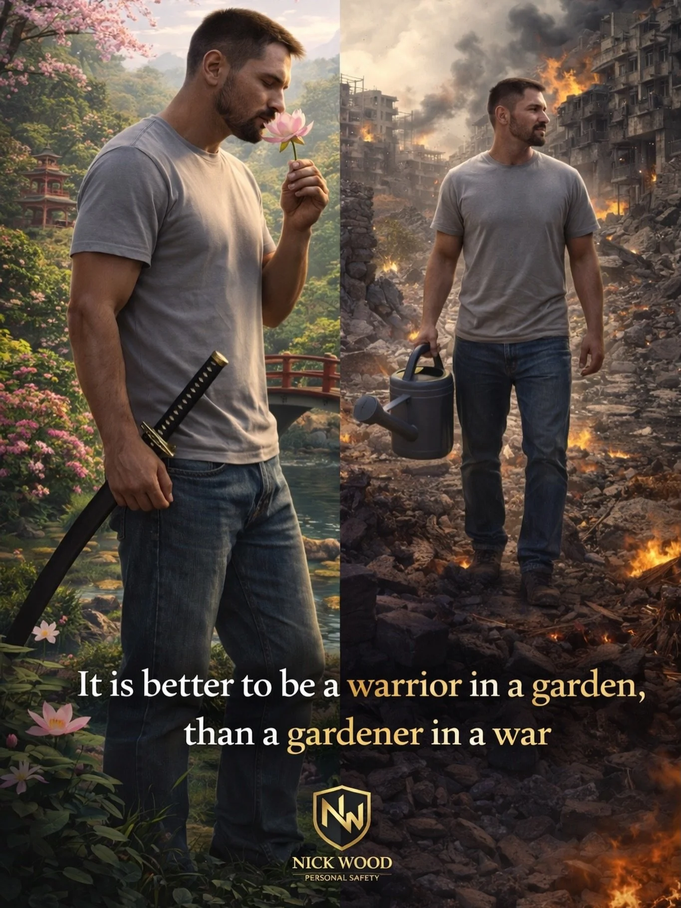 It is better to be a warrior in a garden, than a gardener in a war.

Most people hope they&rsquo;ll rise to the occasion.

Under pressure, you don&rsquo;t rise.
You default to your level of preparation.

Train in peace.
So you don&rsquo;t panic in ch