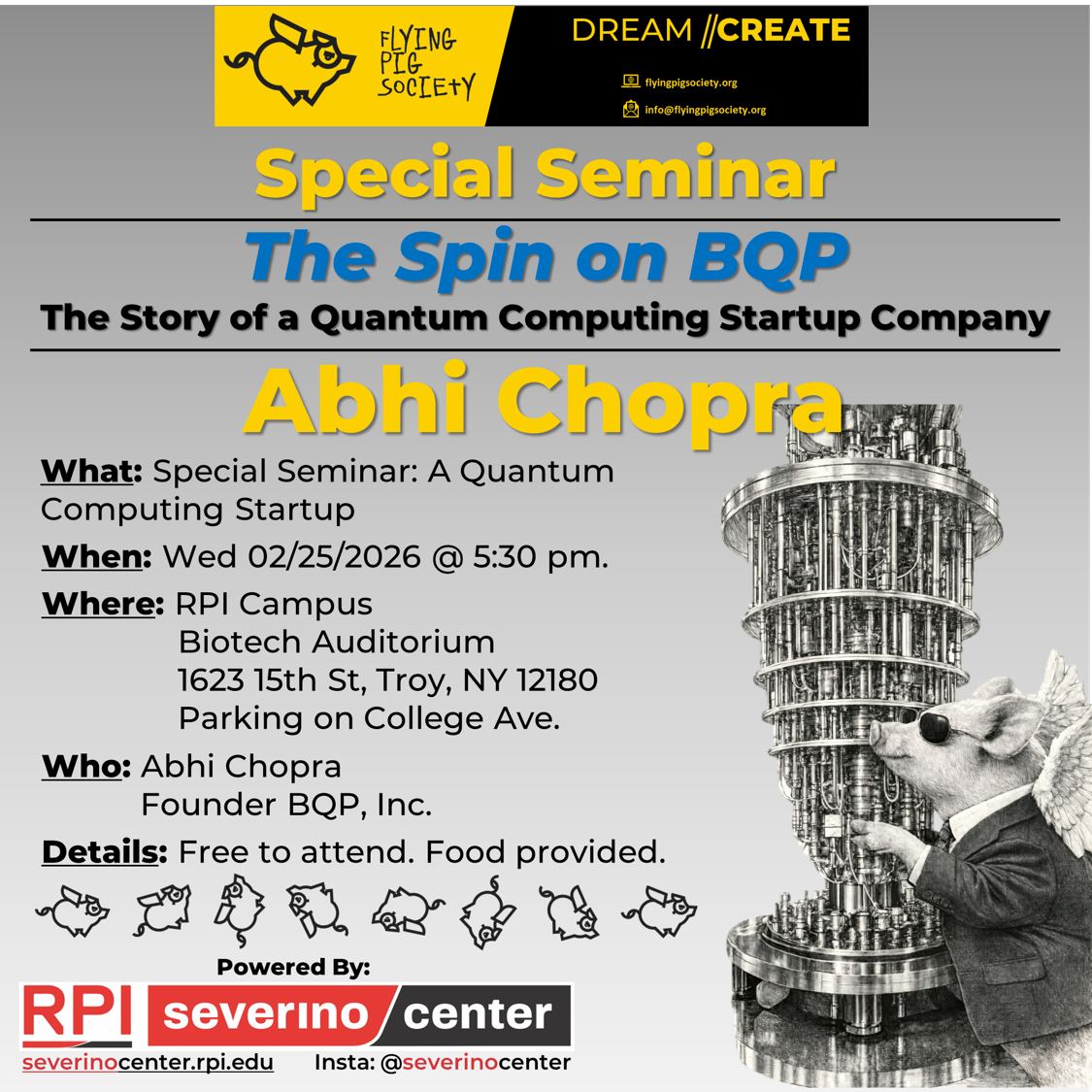 02/25/2026 @ 5:30 pm. Biotech Center Auditorium. RPI Campus.