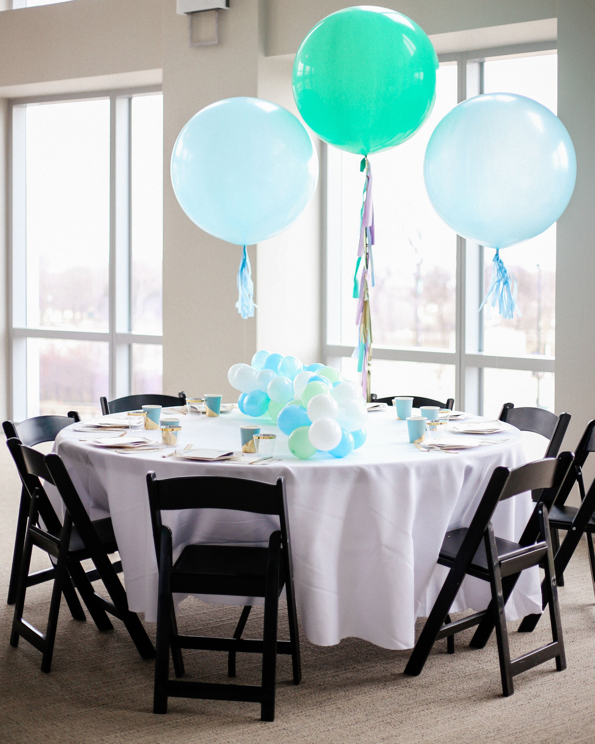 Balloon setup for Baby Shower