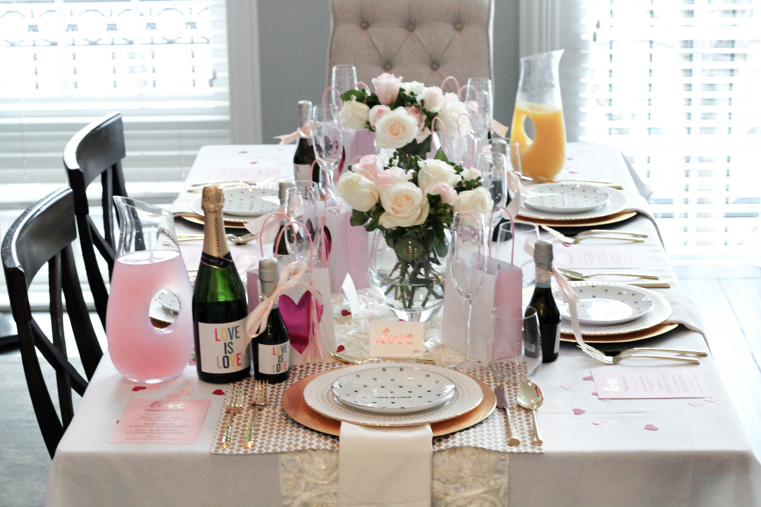 Galentine's Day Brunch Party table