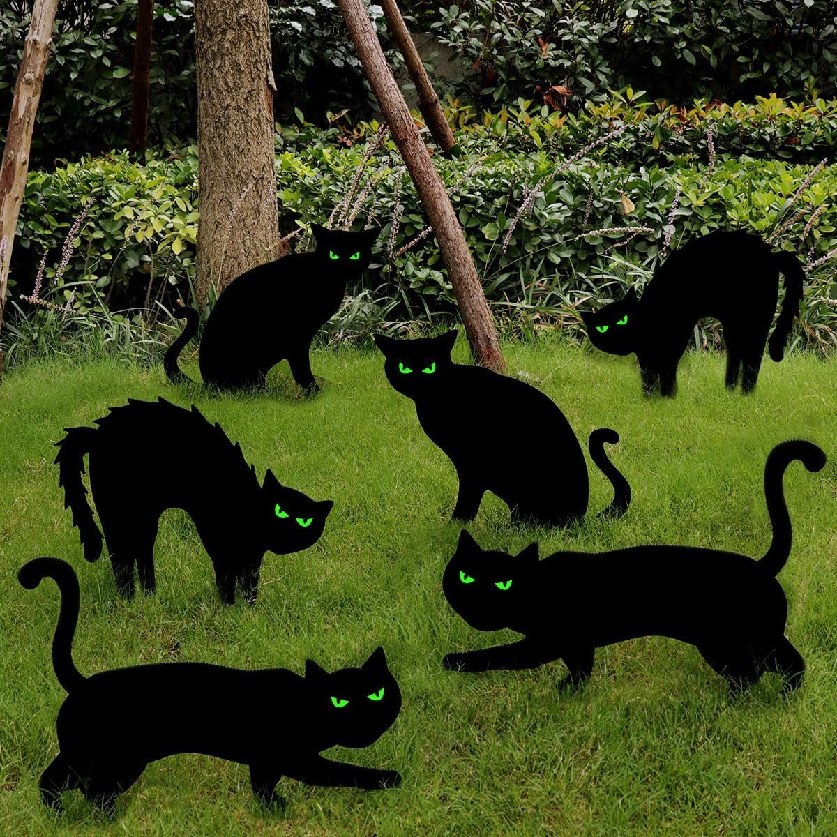 Black Cat Decor Yard Signs with Stakes