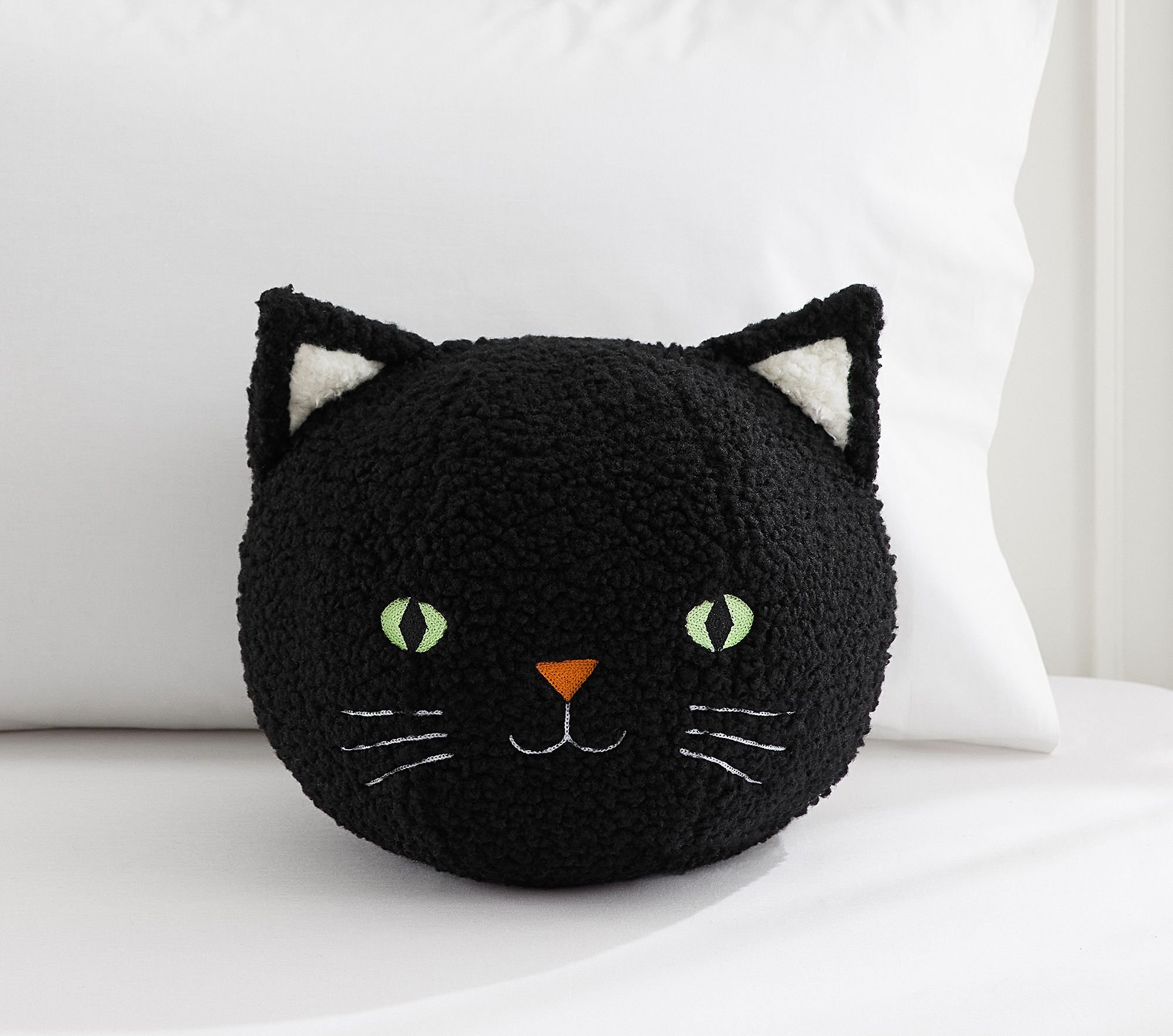 Boucle Black Cat Glow-in-the-Dark Pillow