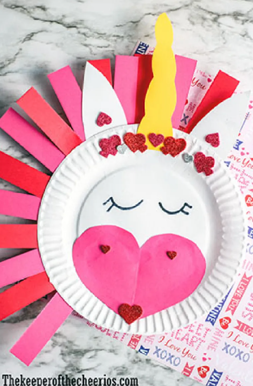 Valentine Heart Unicorn Craft - Crafty Morning