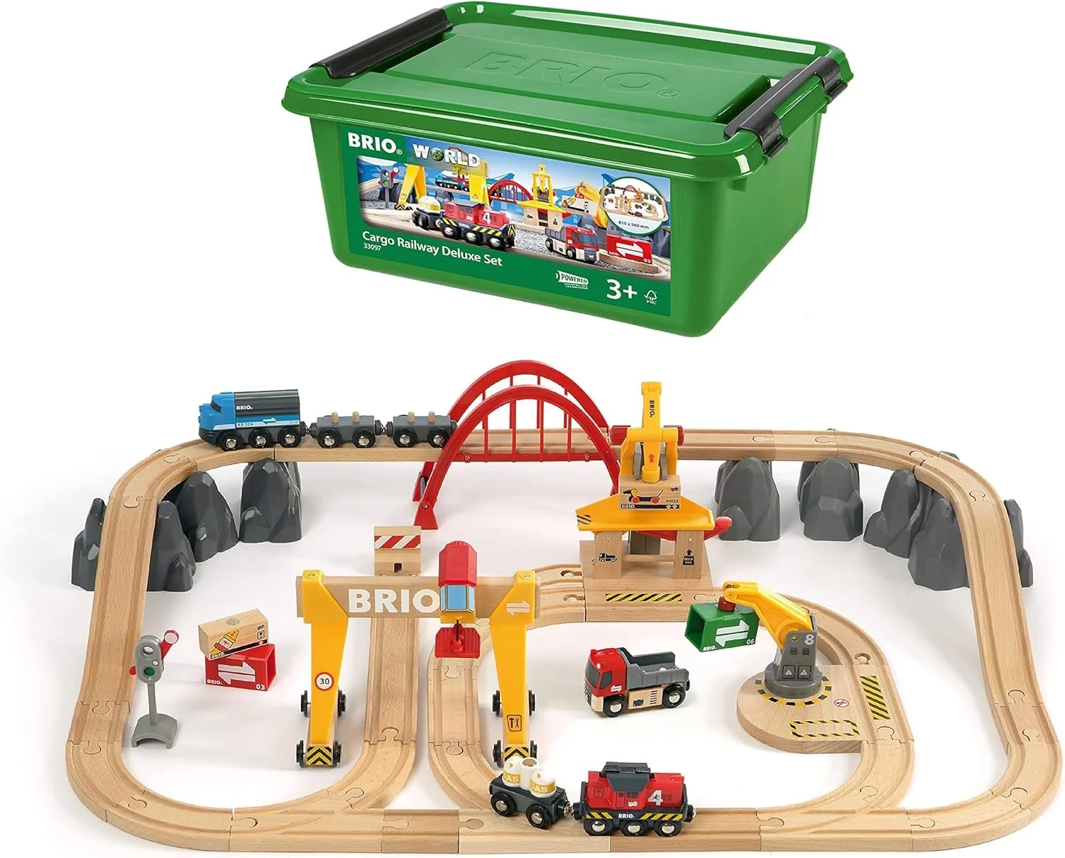 full wooden train set