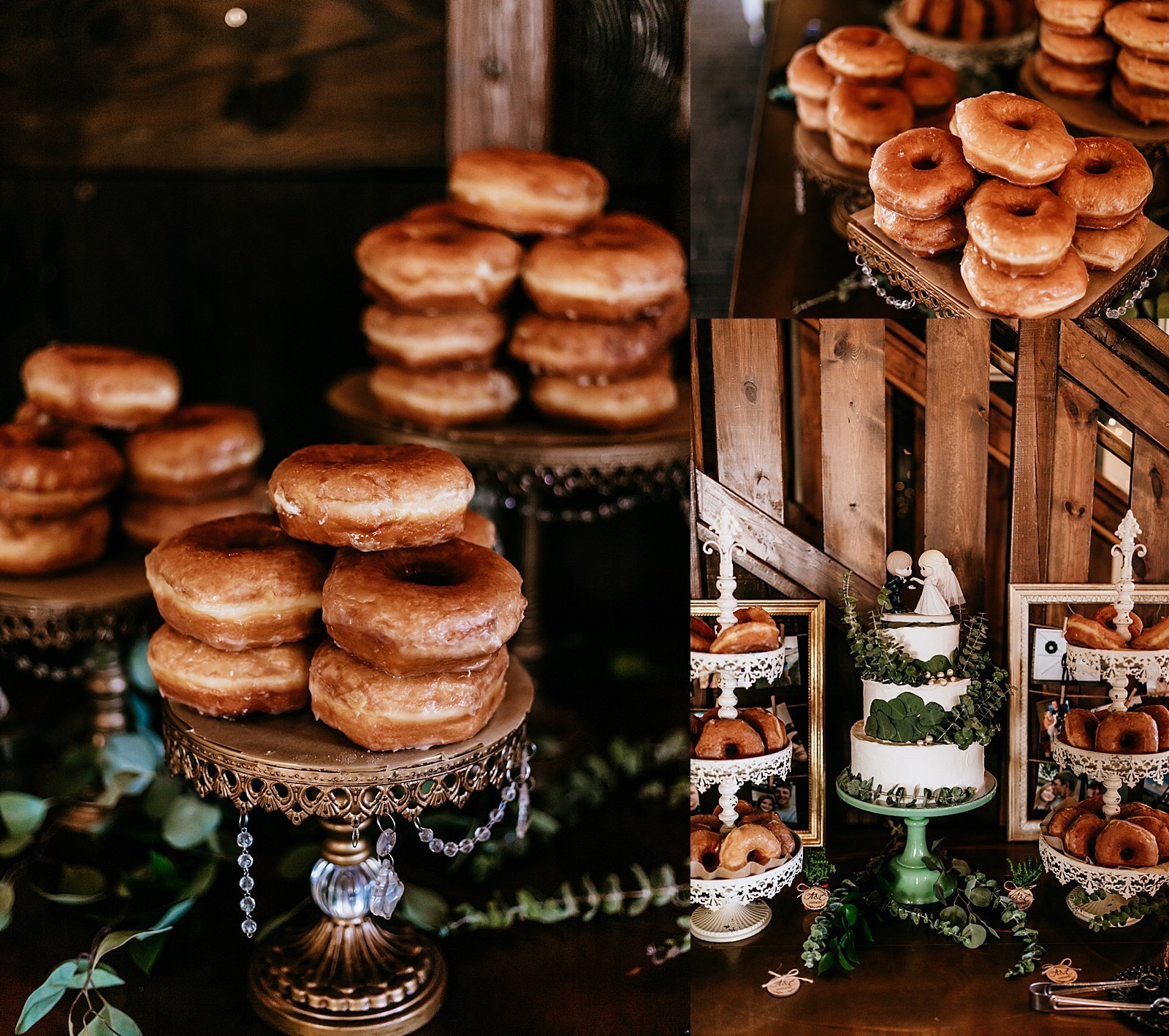  A large donut table at a Minneapolis wedding reception  