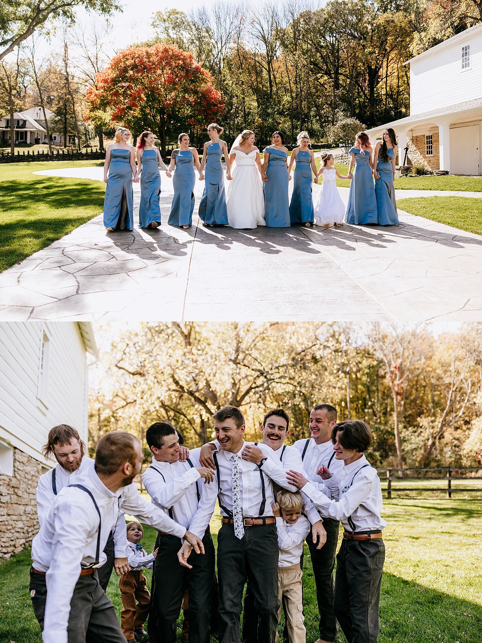  Blue and white wedding party for Minnesota wedding  