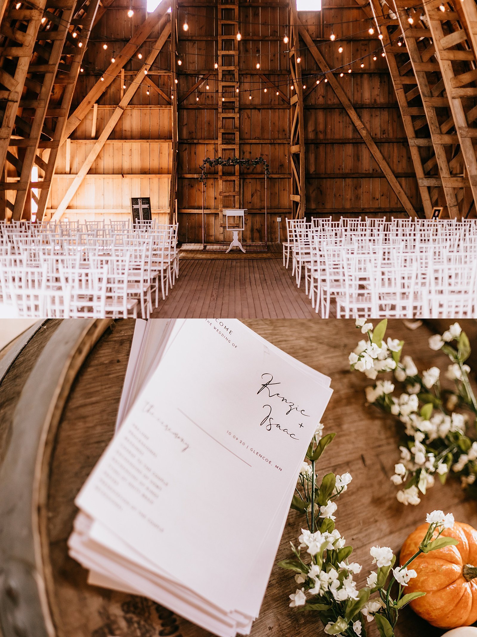 An empty wedding ceremony space at venue in Minnesota before the special day  