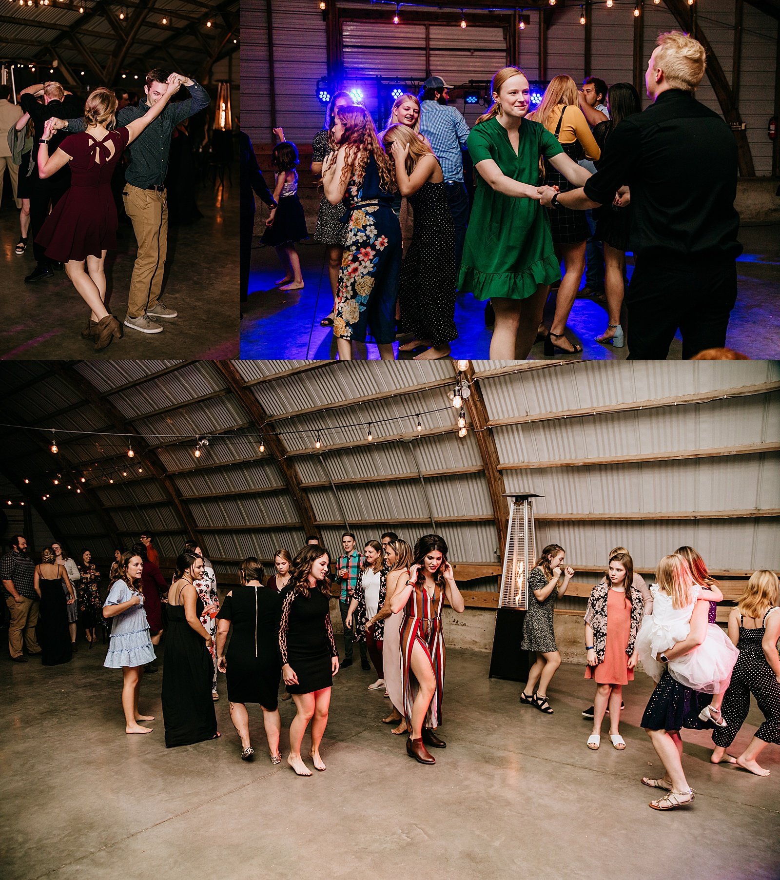  Guests dancing in a silo style reception dance floor by Minneapolis wedding photographer, McKenzie Berquam  