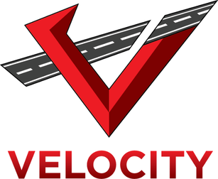 Red checkmark symbol over gray and black road graphic with the word 'VELOCITY' beneath it.