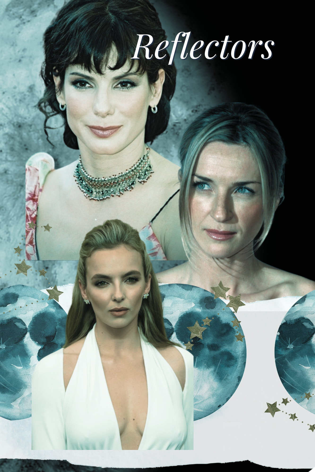Collage of celebrity Reflector women (per Genetic Matrix), illustrating the Human Design Reflector energy type.