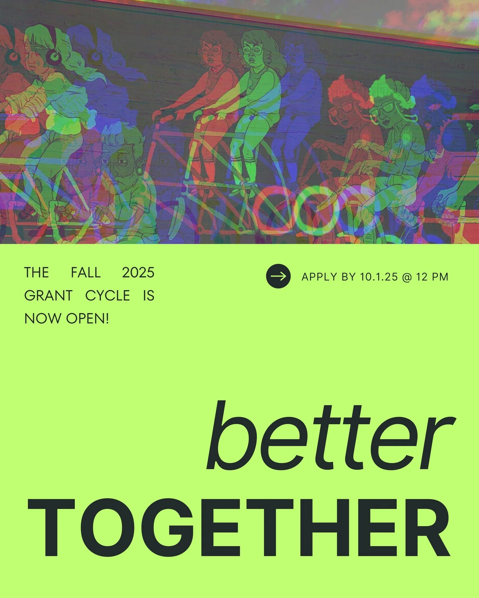 Final Call: Fund Your 2026 Event or Project with the Better Together Grant! Applications are due TOMORROW October 1, 2025, at 12 noon for events happening between January 1, 2026 - June 30, 2026.

This grant supports a vibrant, dynamic Central Eastsi