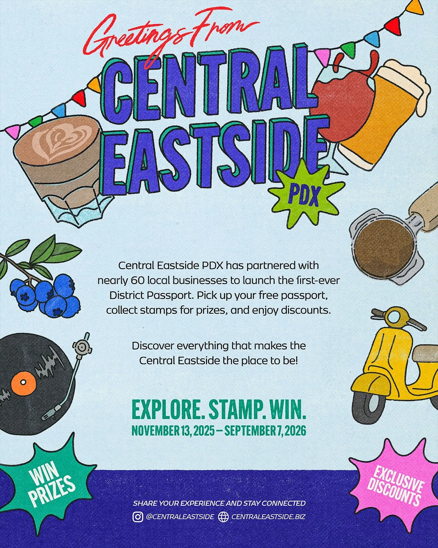 The Central Eastside PDX District Passport starts tomorrow!

We&rsquo;ve partnered with nearly 60 local businesses to launch the first-ever District Passport, created for anyone ready to shop, dine, and explore all this district has to offer, day to 