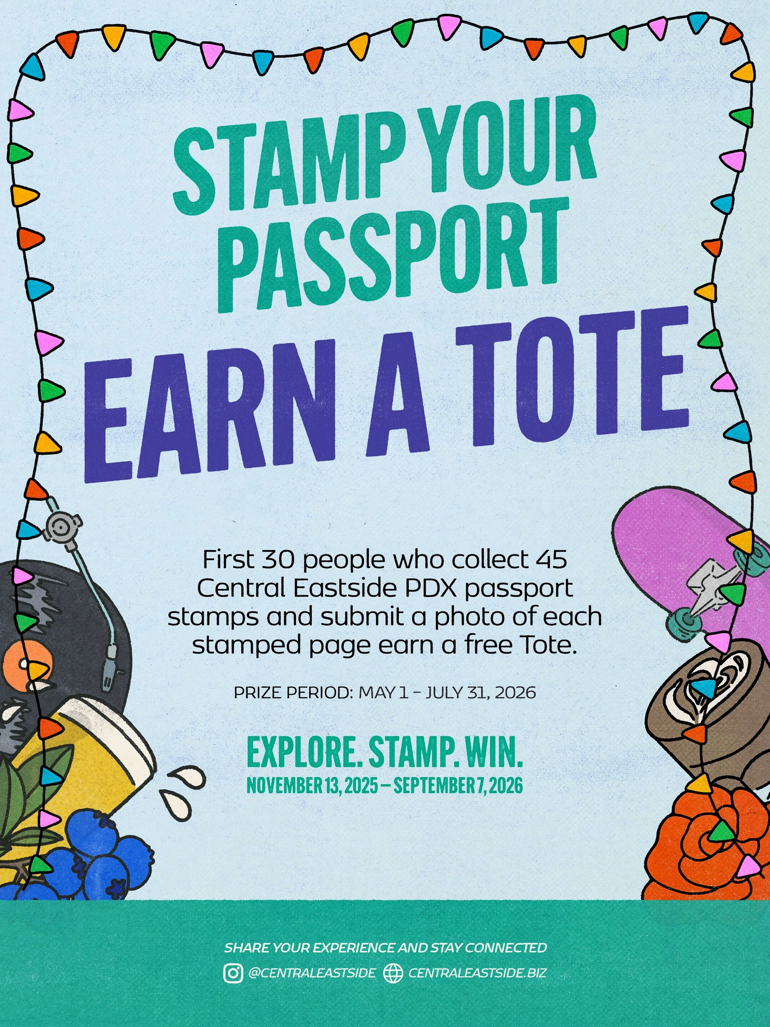The race is on! Your Central Eastside PDX passport could score you more than just good times around the district.

Collect 45 stamps by July 31 and you&rsquo;re in line for a free Central Eastside tote, with only 30 up for grabs. Then there&rsquo;s t