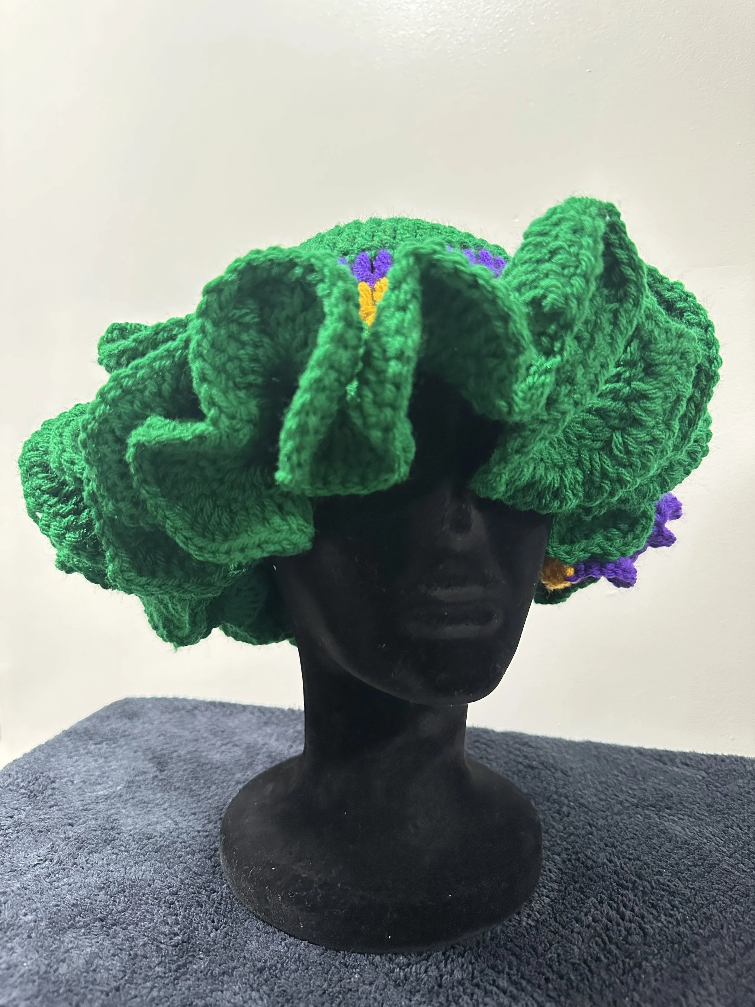 Mardi Gras Hat- Green Ruffles