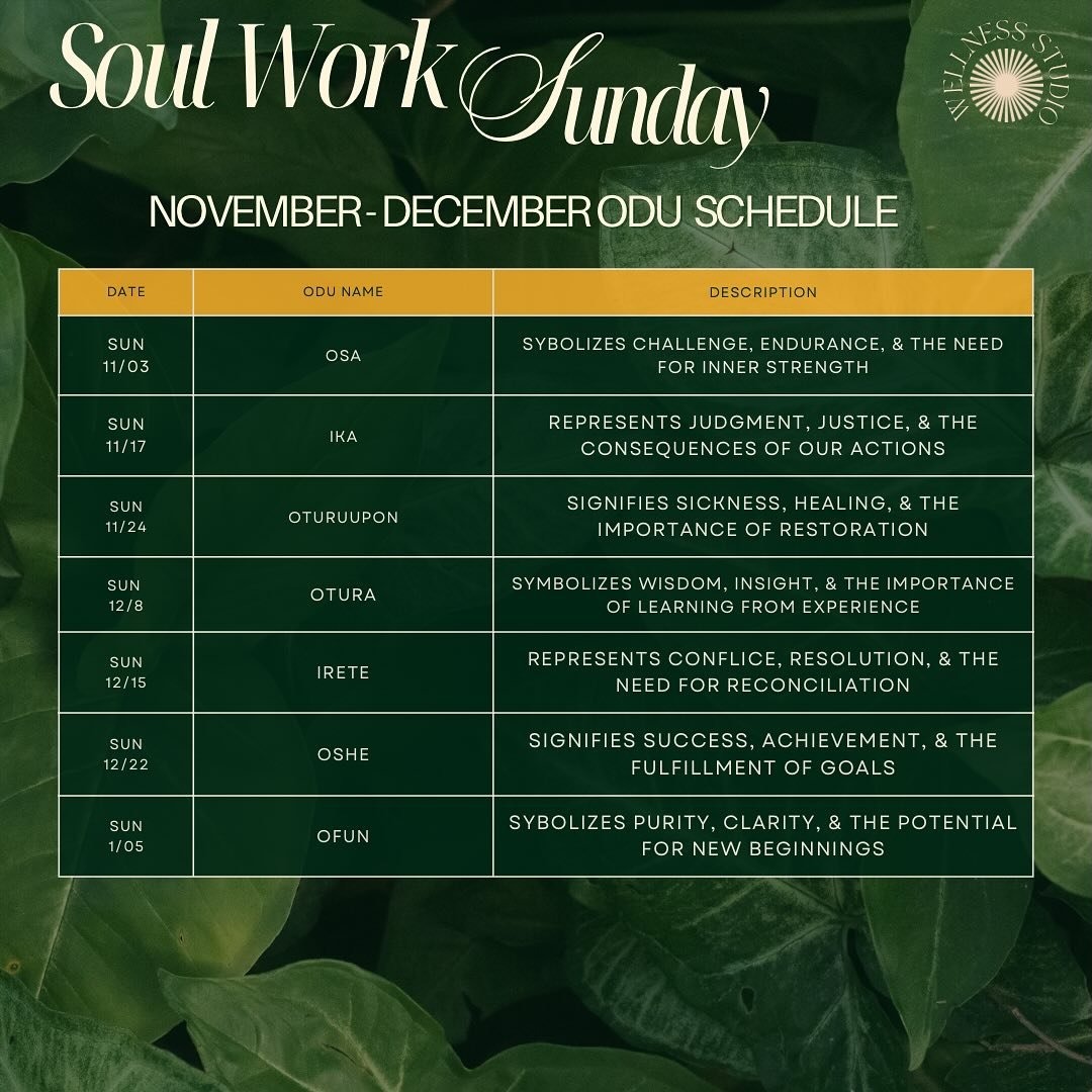 ‼️Calendar Update‼️

Our beloved @obaheals has been sharing his knowledge and experience living Ifa principles as well as giving us real life examples of how we can incorporate them into our daily lives to find Ewa Pele or balance ⚖️ 

Check out the 