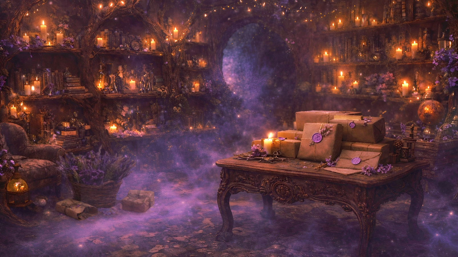 An ethereal and magickal witches work shop ready to ship parcels out