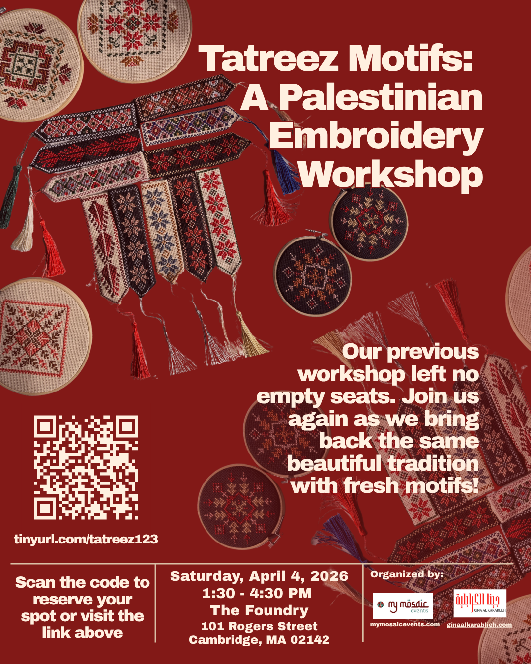 Tatreez Motifs: A Palestinian Embroidery Workshop