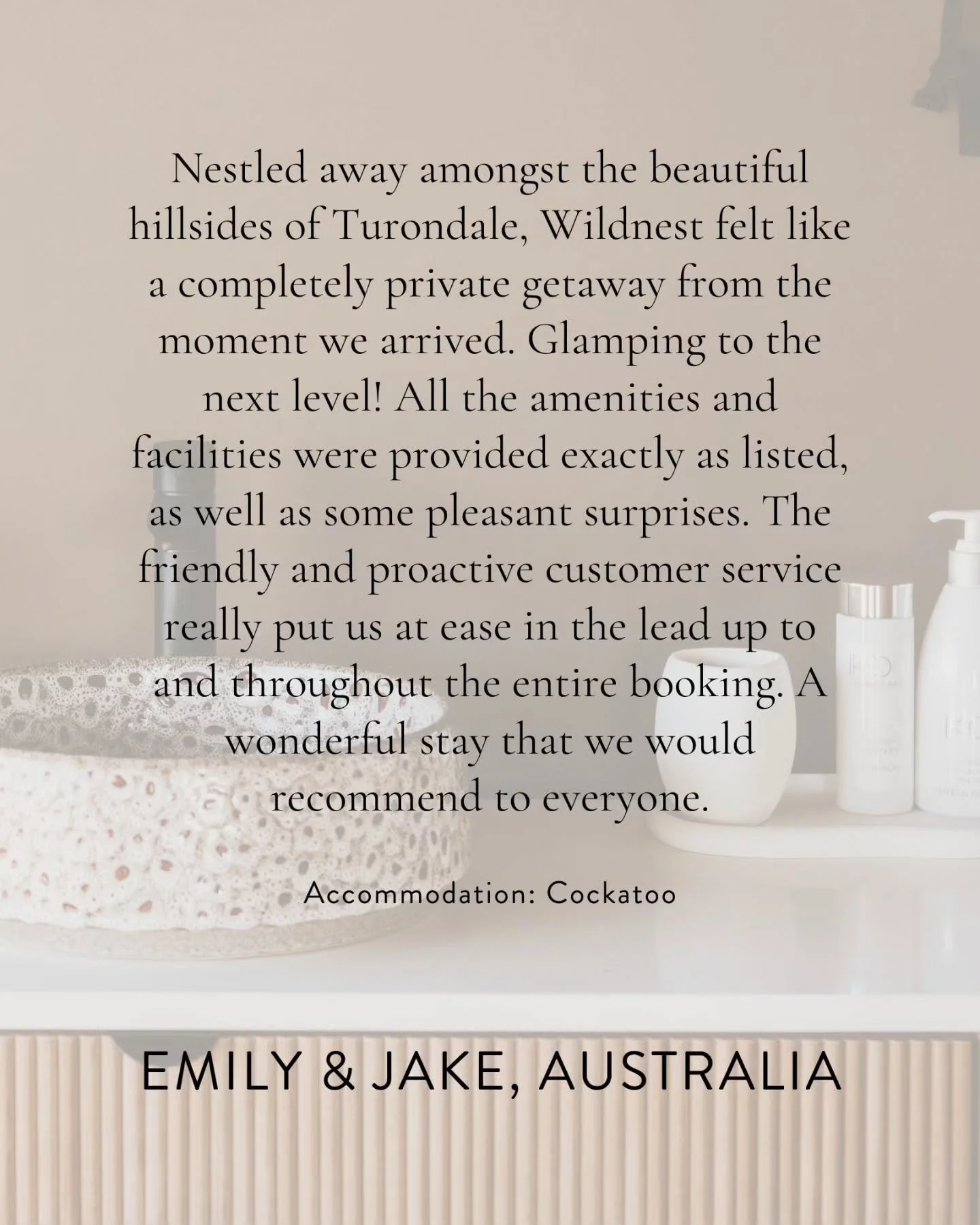 Nothing makes us smile more than hearing how guests experience Wildnest. Our two glamping tents at Wilderness are still fairly new - only 10 months in, yet the kindness of the response has been more than we could have hoped for. We&rsquo;re so glad t