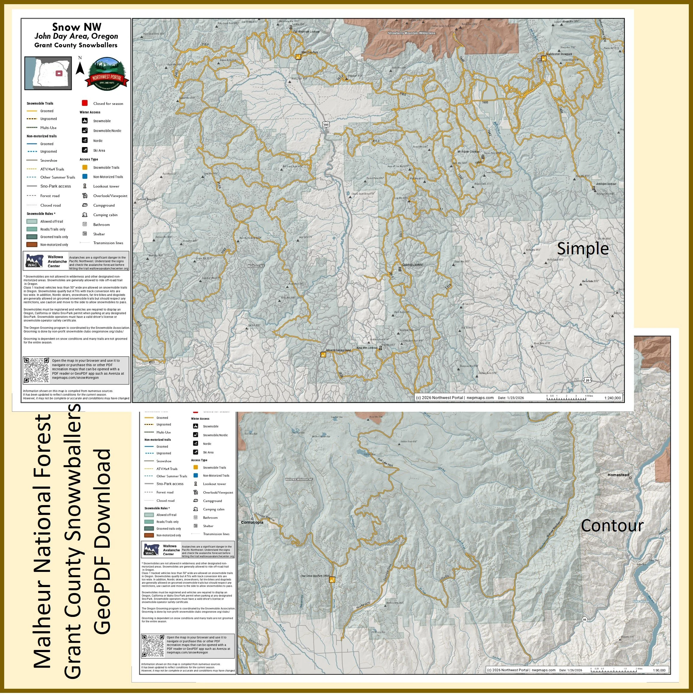 Tabloid: Grant County Snowballers Snowmobile Trails - Oregon