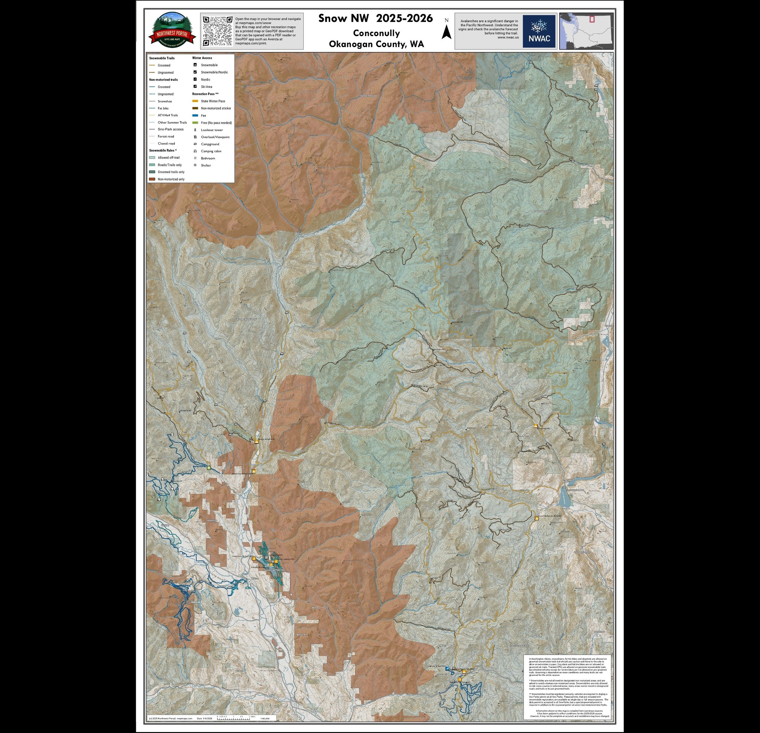 Poster: Winter Trails in Conconully and Winthrop.