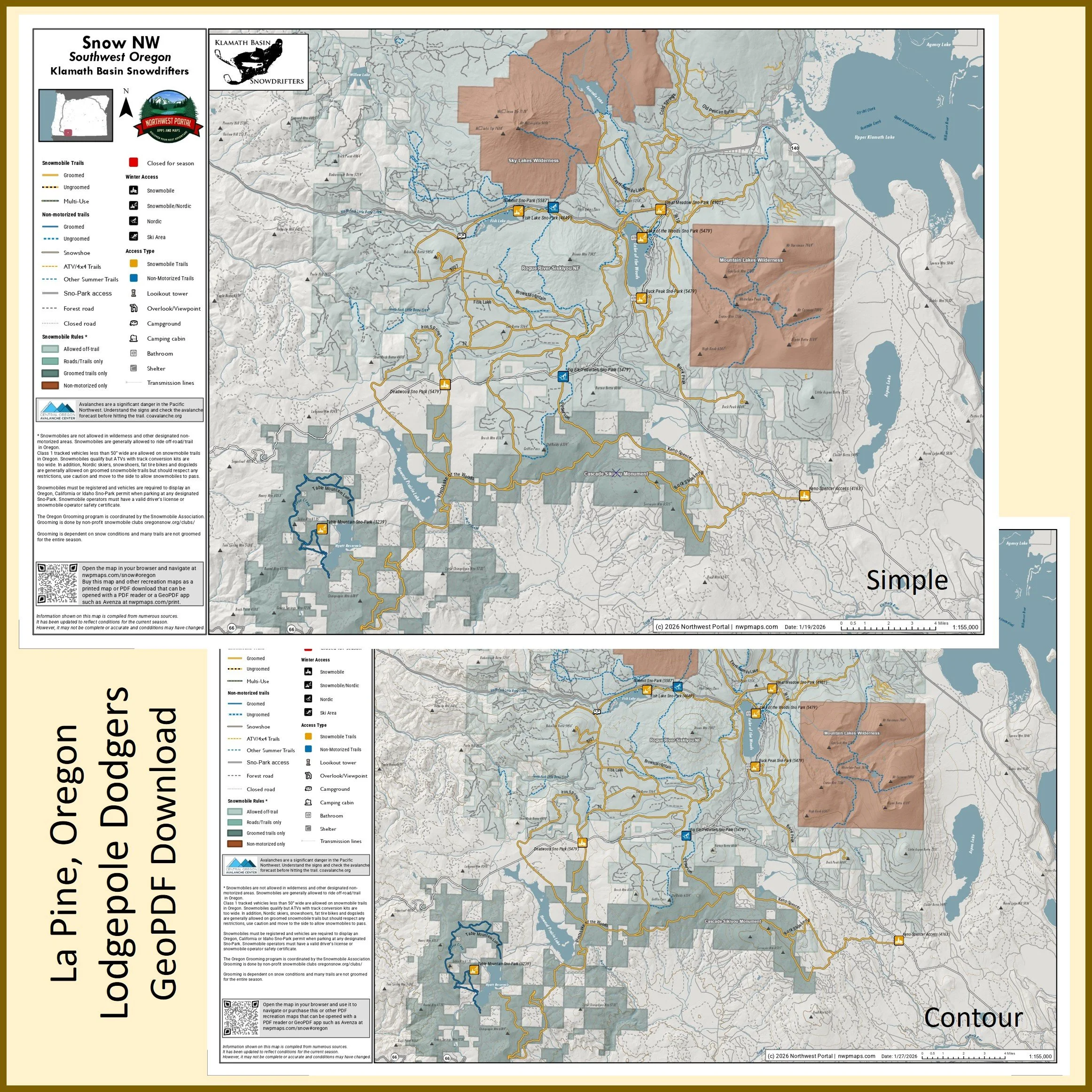 Tabloid: La Pine Lodgepole Dodgers Snowmobile Trails - Oregon