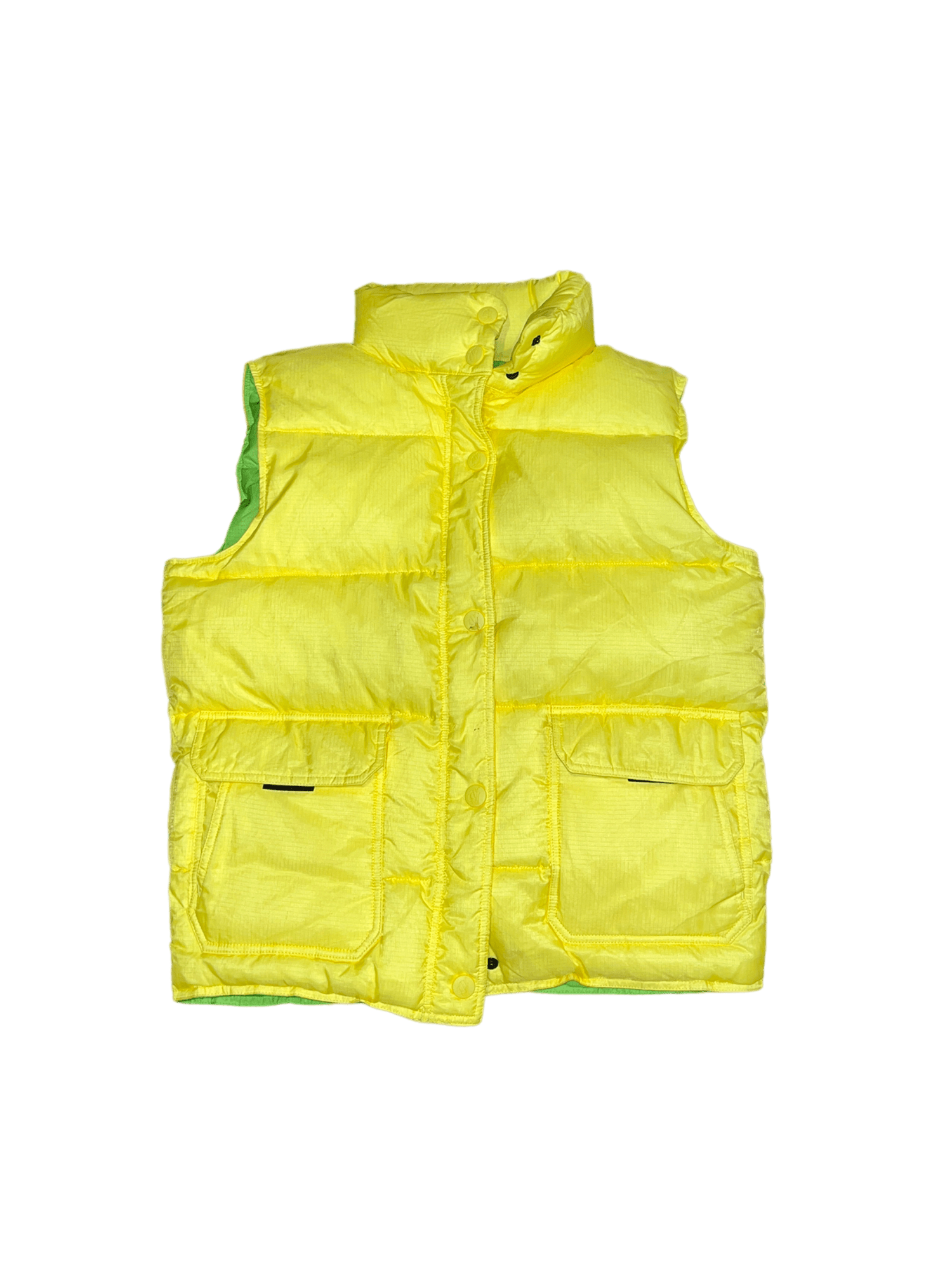 Puffer knit vest 想わ yellow TAN タン ステュディオス