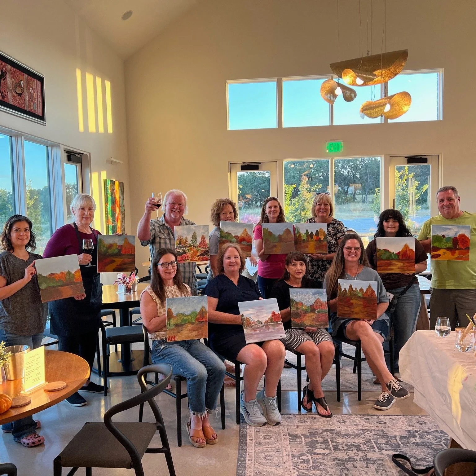 So much fun at our last Sip &amp; Paint Party!  Awesome artists and beautiful results.  Can't wait for the next one!

#portreecellars #sipandpaintparty #hyetexas #DrinkTexasTexas #askfortexaswines #realtexaswine #art #ArtAndWineNight