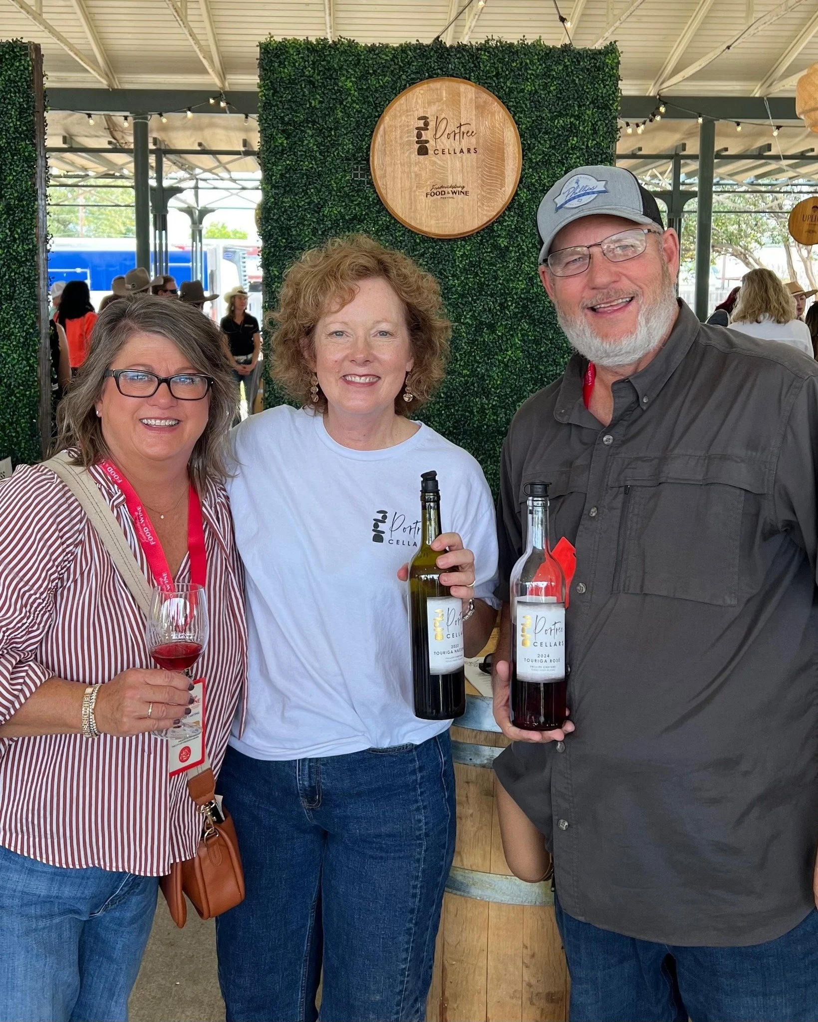 Loved pouring at the Fredericksburg Food &amp; Wine Festival alongside some of our amazing vineyard partners, Madonna &amp; Tony Phillips.  Could not have created these tasty Touriga Nacional wines without their fantastic grapes.  Full circle vine to