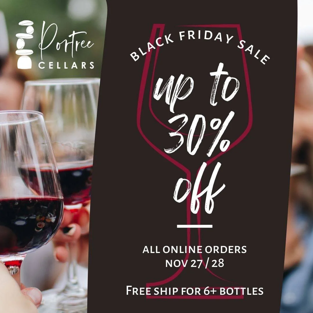 Want a great Black Friday deal?

All Portree Cellars Wine Club members get an additional 10% off all bottle purchases and if you aren't a club member yet, get 15% off all bottles.  PLUS, order 6+ bottles and your wine ships free!

Don't want to buy o