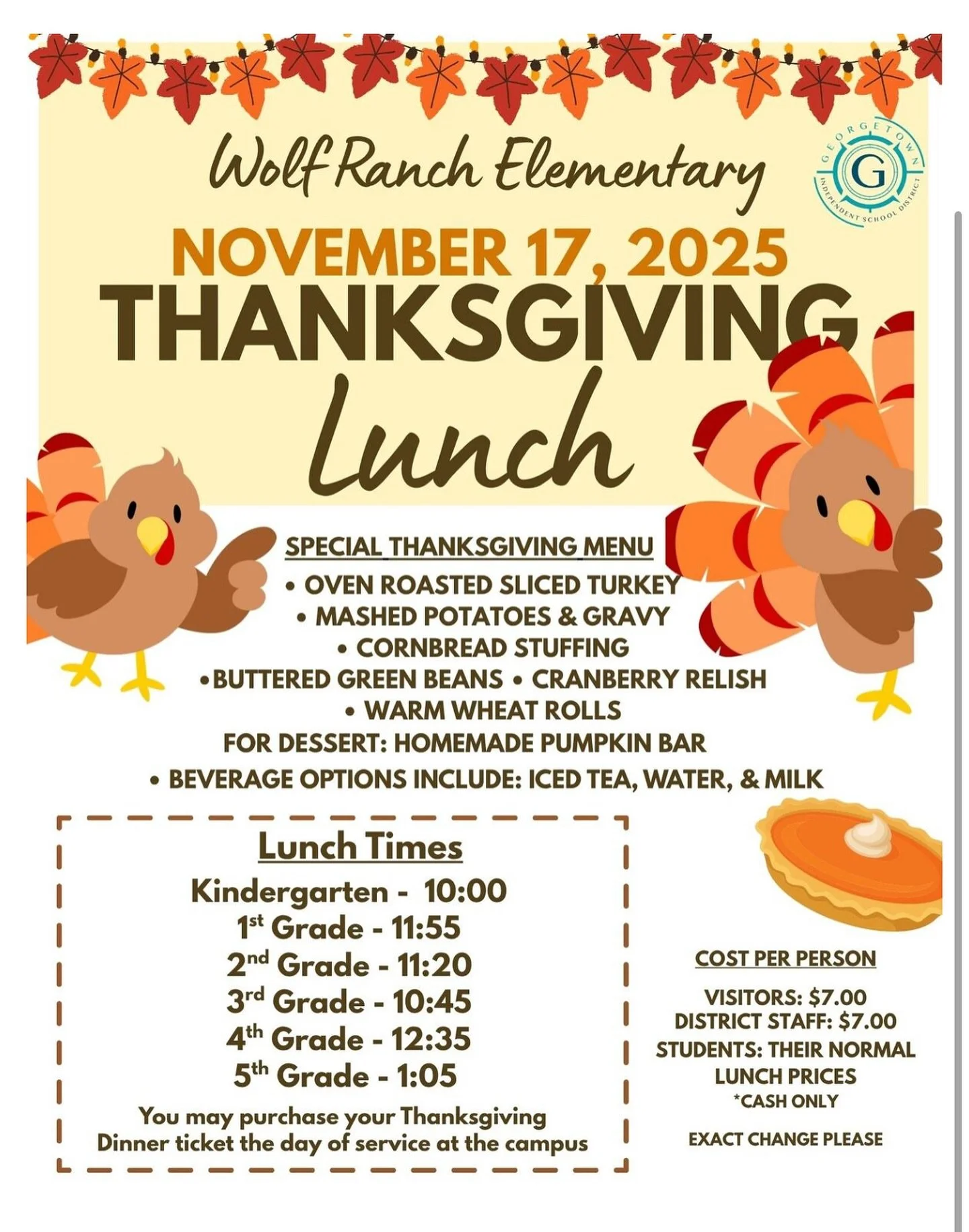 🦃 Reminder! Thanksgiving Lunch is tomorrow, November 17th!

📢We are still in need of volunteers to assist with food service and ticket distribution, follow the link in bio to sign up today 🧡