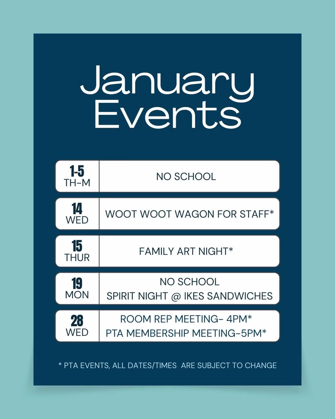 ✨❄️ January is here! Check out what&rsquo;s coming up this month and don&rsquo;t forget to mark your calendars ✏️ 🗓️