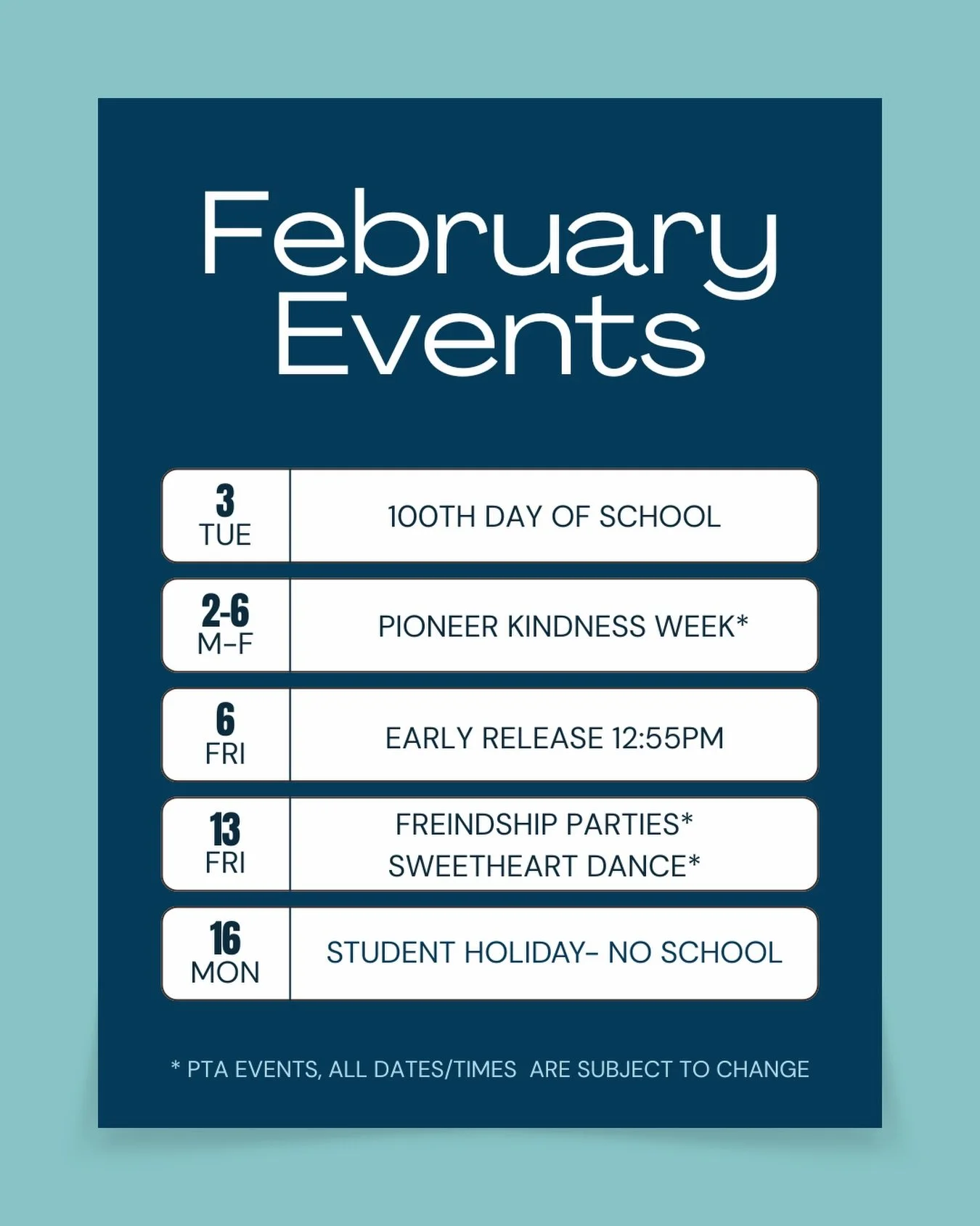 💕 February is here! Don&rsquo;t forget to pencil in these important dates!