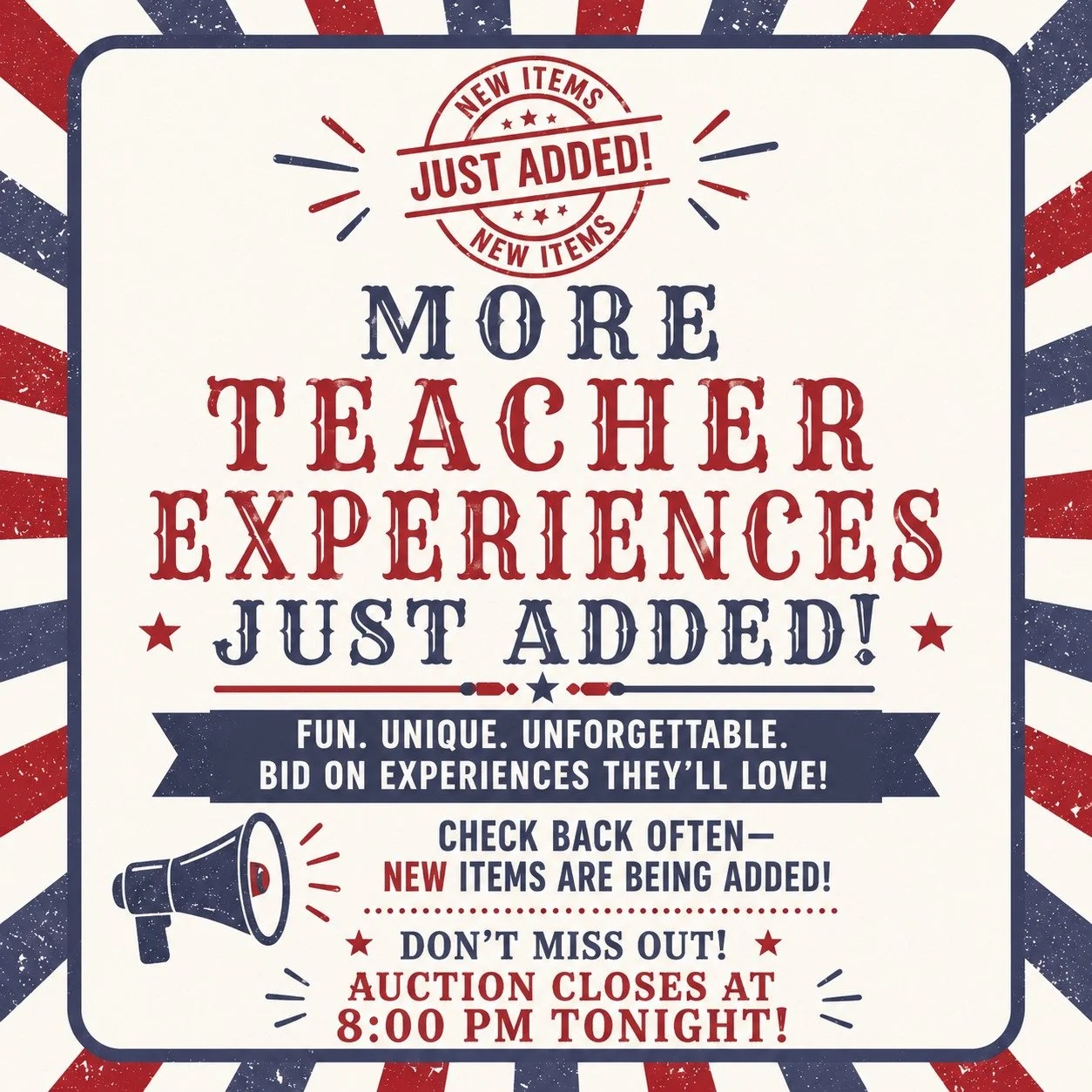 ✨ More Exciting Teacher Experiences Just Added! ✨ Link in bio. 

Don&rsquo;t miss your chance to bid on some of the most popular items in our Silent Auction! From special outings to one-of-a-kind classroom moments, these are the items students get mo