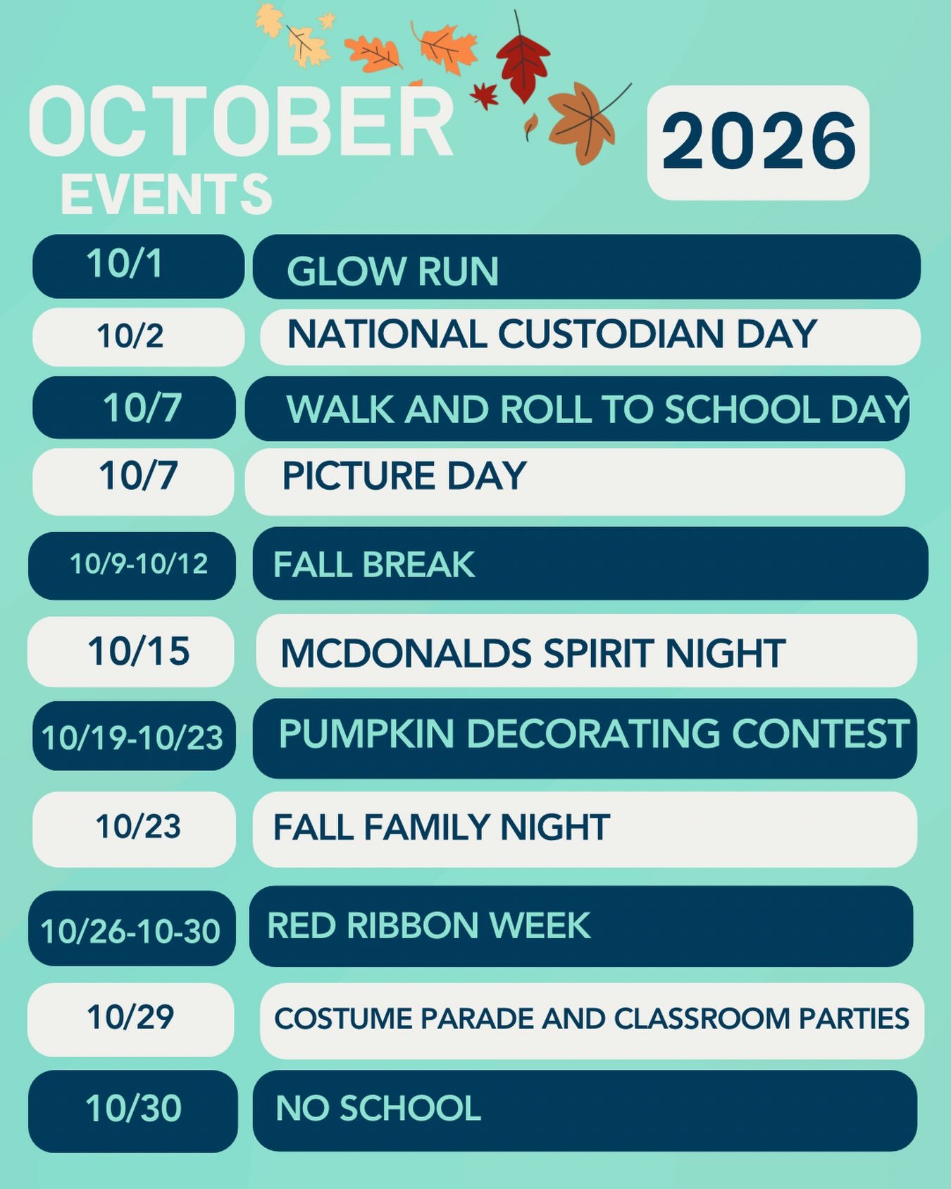 🍂🎃 Hello, October! 🎃🍂

A new month means lots of fun happening at Wolf Ranch Elementary! 💙🤍🩶

Save the dates and screenshot our October Events Calendar so you don&rsquo;t miss a thing! 📅✨

We&rsquo;ve got a great month ahead, Pioneers! 🍁🎃