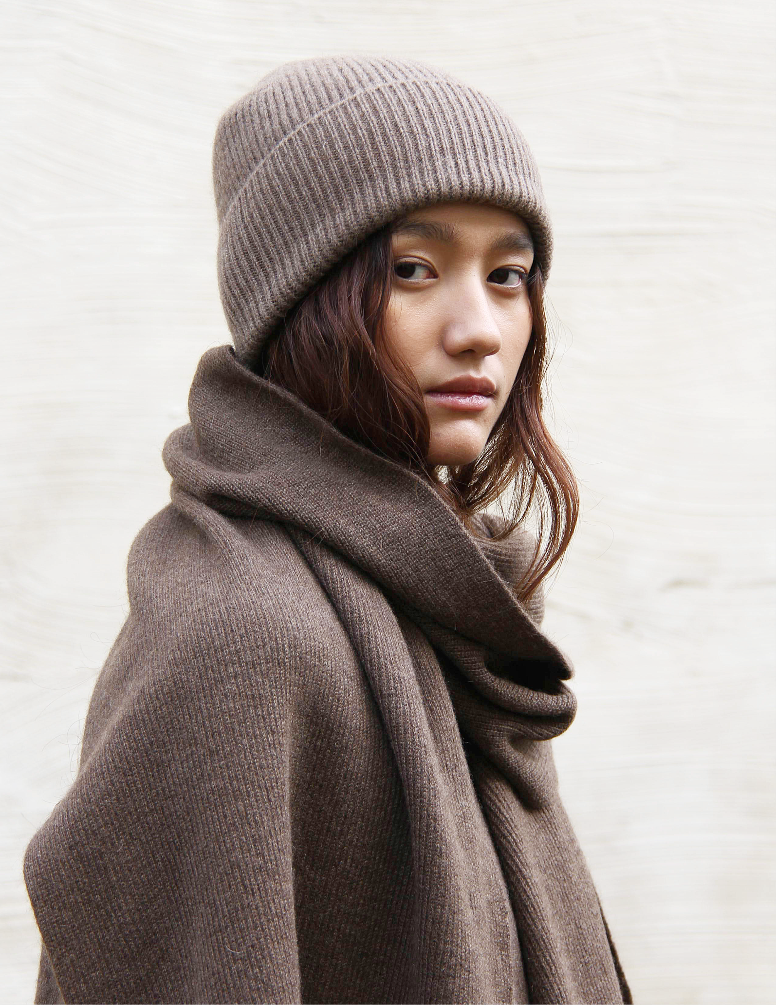 100% Mongolian yak wool beanie, heavy 4-ply rib knit, hand of origin berlin.
