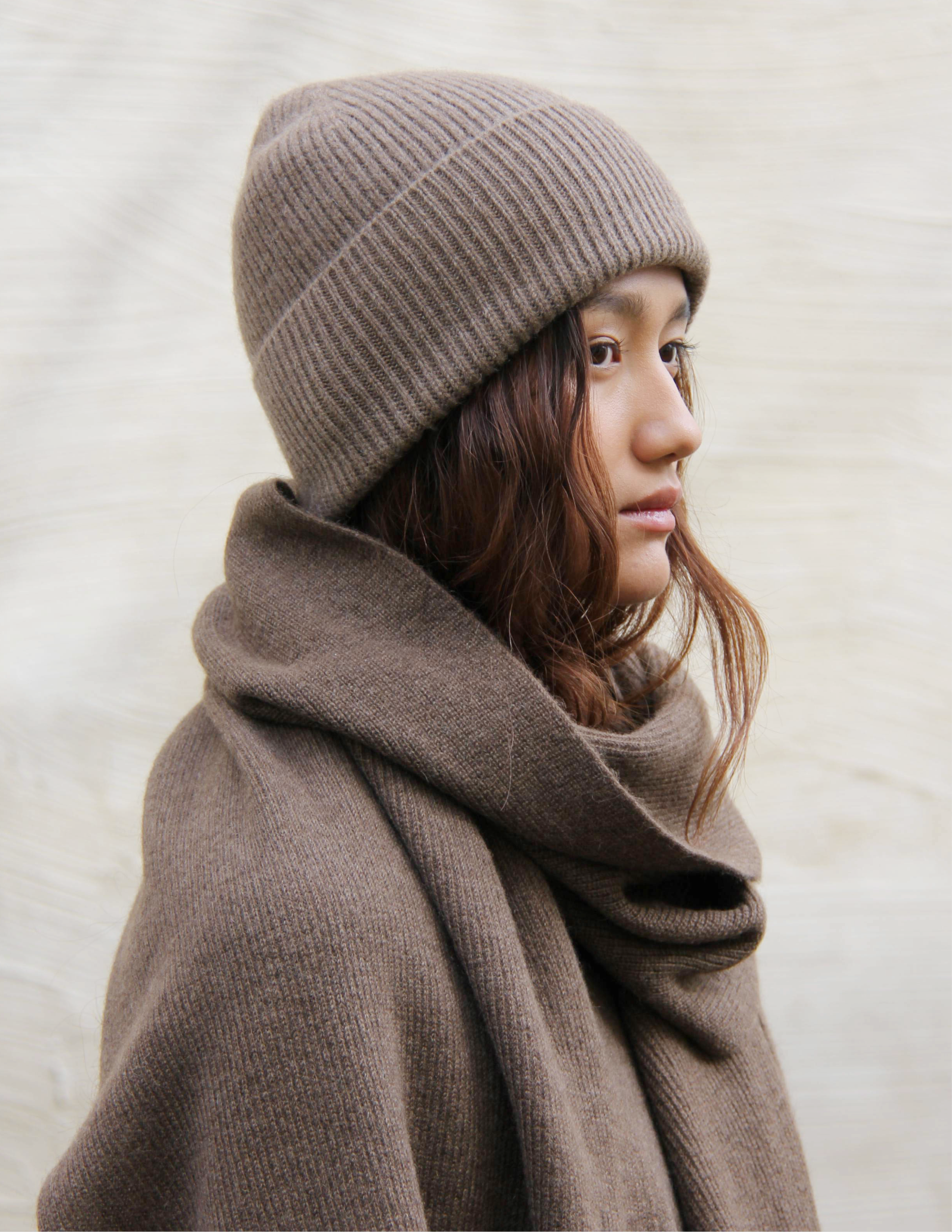 100% Mongolian yak wool beanie, heavy 4-ply rib knit, hand of origin berlin.