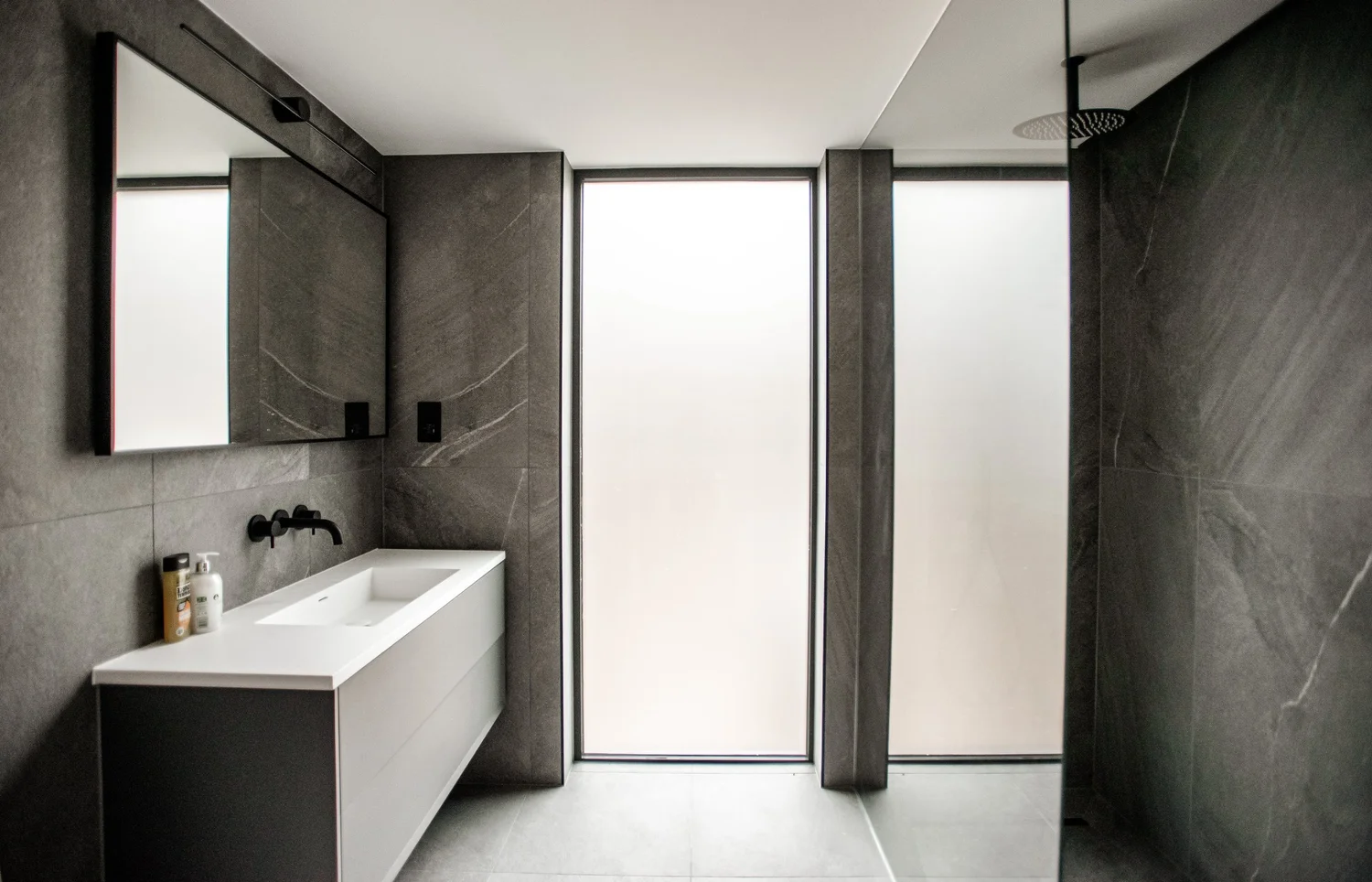 Bathroom in stone and timber