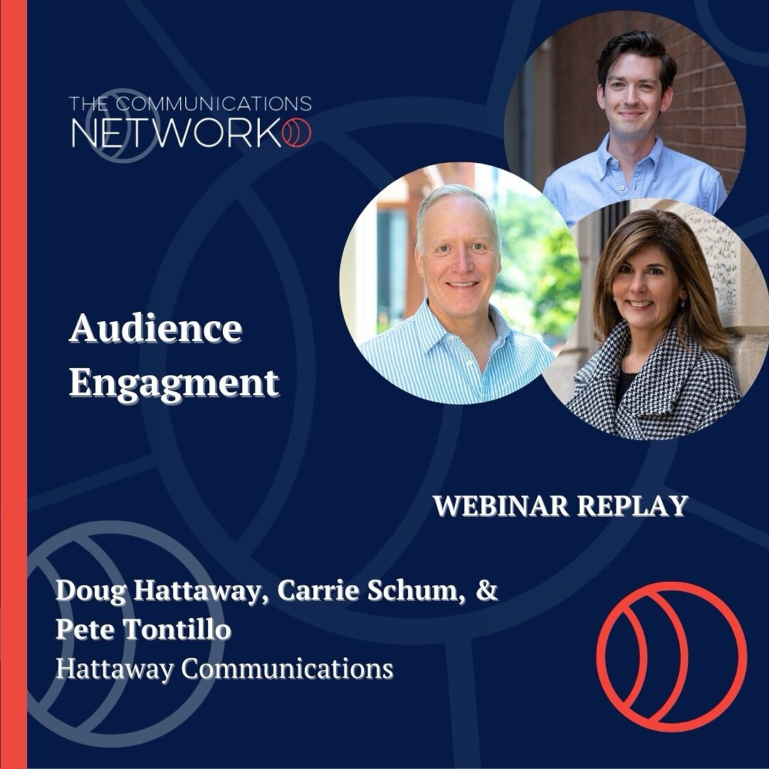 ICYMI:&nbsp;Doug Hattaway,&nbsp;Carrie Schum, and&nbsp;Pete Tontillo&nbsp;of&nbsp;Hattaway Communications&nbsp;joined us for a webinar about science-based insights for engaging people in meaningful ways. Watch the replay on our YouTube channel at the