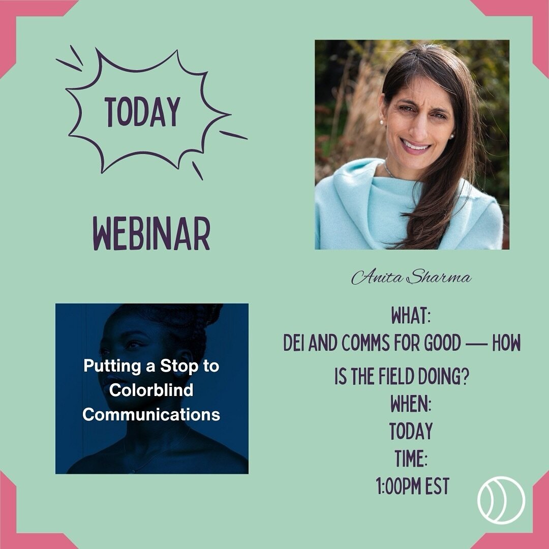 Join The Network and&nbsp;Anita Sharma&nbsp;TODAY at 1pm EST to discuss how comms leaders can feel more prepared to operationalize DEI principles and also the impact of incorporating DEI into comms work! Learn more and register at the link in bio.

#