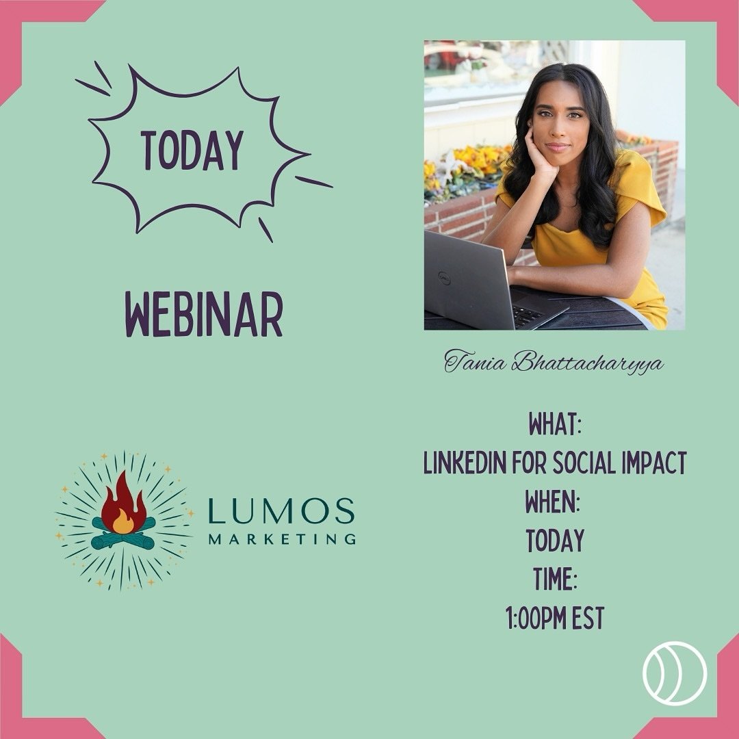 Join The Network and Tania Bhattacharyya at 1pm EST today! Learn about the best practices for impact communicators on LinkedIn. There's still time to register at the link in bio.

#communications #nonprofit #philanthropy #leadership #learning #commun
