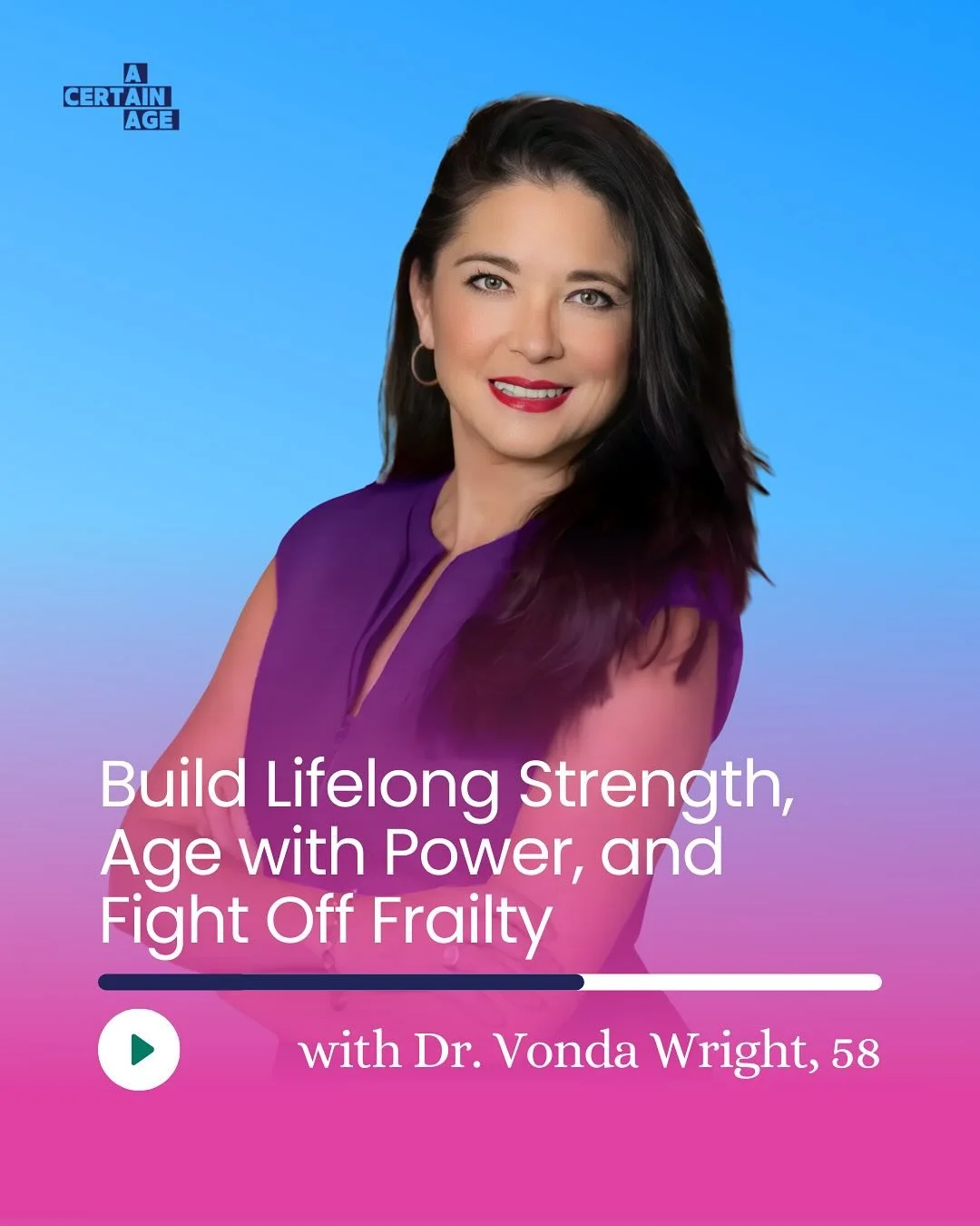 Feel like your midlife body has betrayed you? 

Stiffer joints, mysterious aches, less energy&mdash;these aren&rsquo;t just inconveniences, they&rsquo;re warning signals about your future independence. 

Dr. Vonda Wright, orthopedic surgeon, and auth