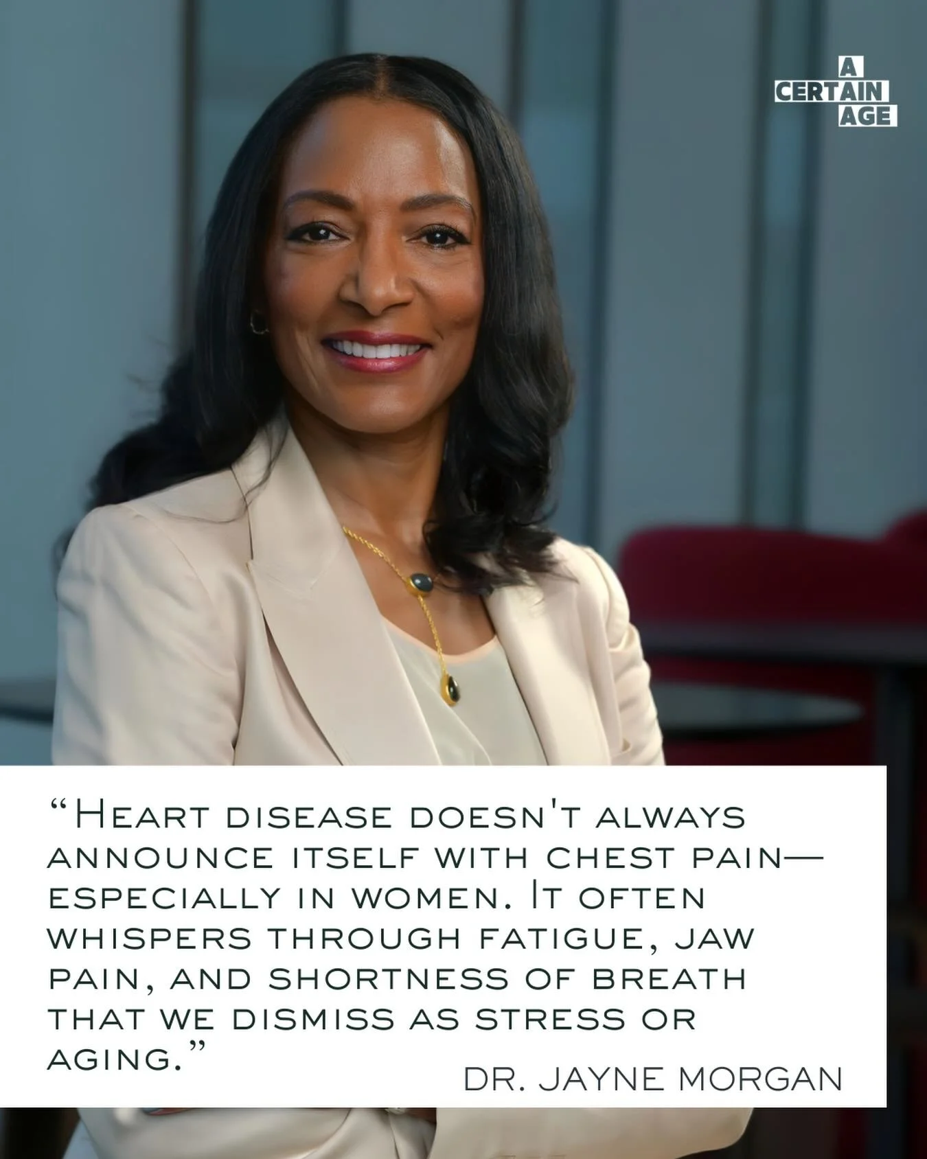 ☎️ Pick up the phone! Your heart ❤️ smarts are calling!

This week on @acertainagepod, 
@drjaynemorgan gives us some caller ID so we can see heart disease (and heart attacks) coming! 

Listen in for 30 minutes of life changing health info. And share 