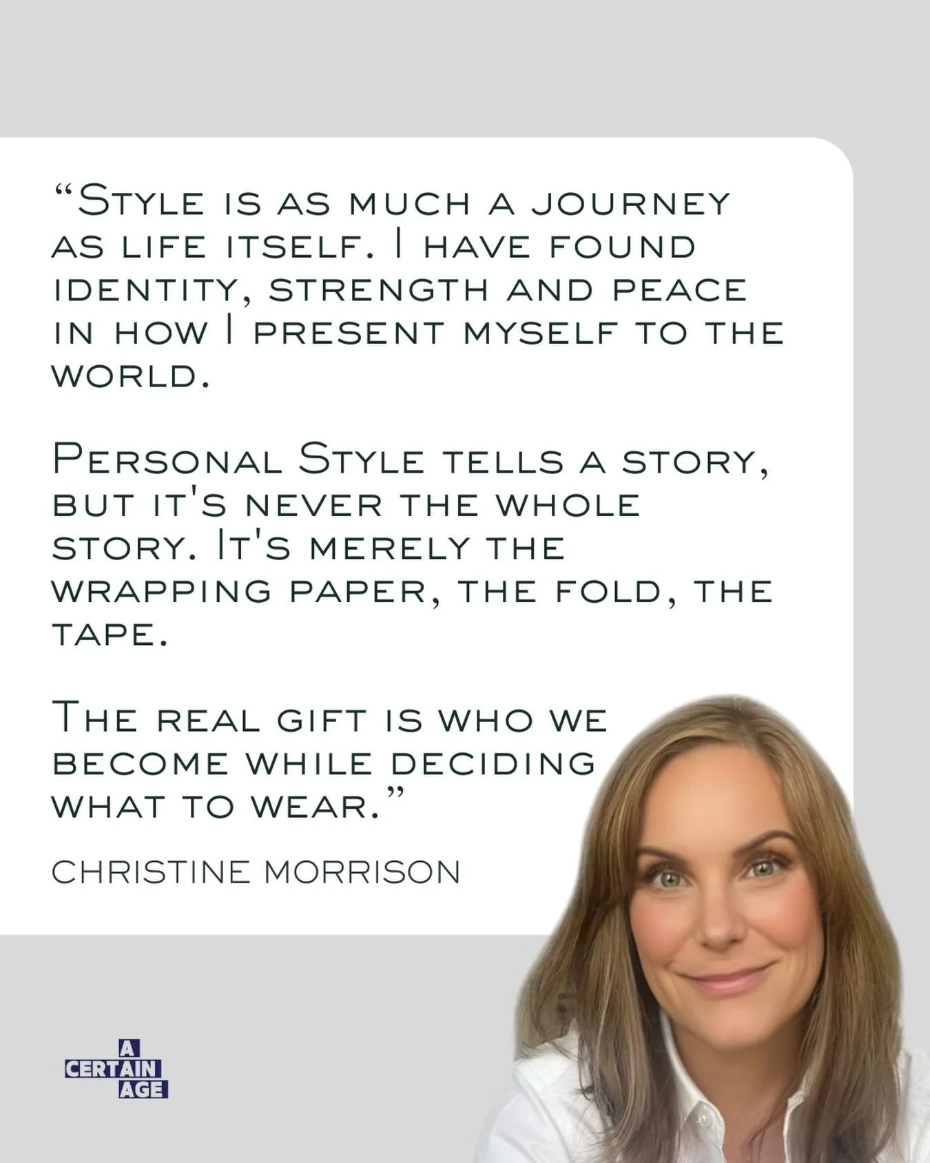 I love a blazer, a boldly patterned dress, and color. 

I love to wear @dvf&mdash;her clothes feel like vibrant, sexy armor. 

I also love great denim and ultra soft sweaters. When I launched @acertainagepod, I customized two @linguafrancanyc sweater