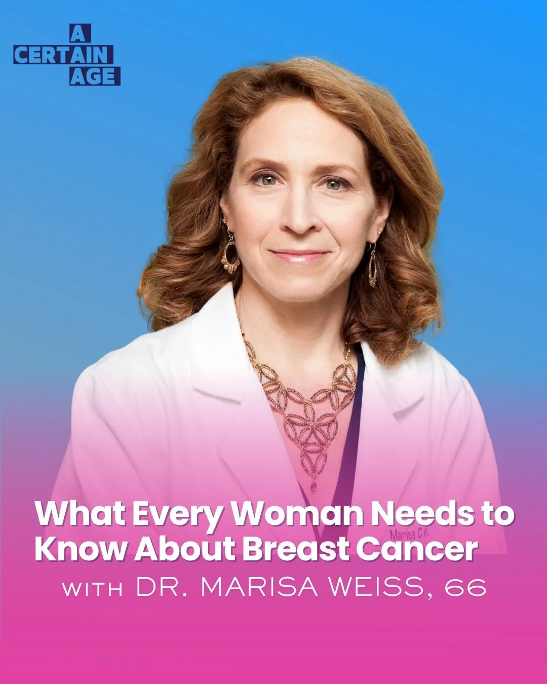 NEW EPISODE 

Breast health is women&rsquo;s health&mdash;and it&rsquo;s a conversation we should be having every month, not just in October. 

In a do-not-miss episode, Dr. Marisa Weiss, breast oncologist, founder of Breastcancer.org (with 250 milli